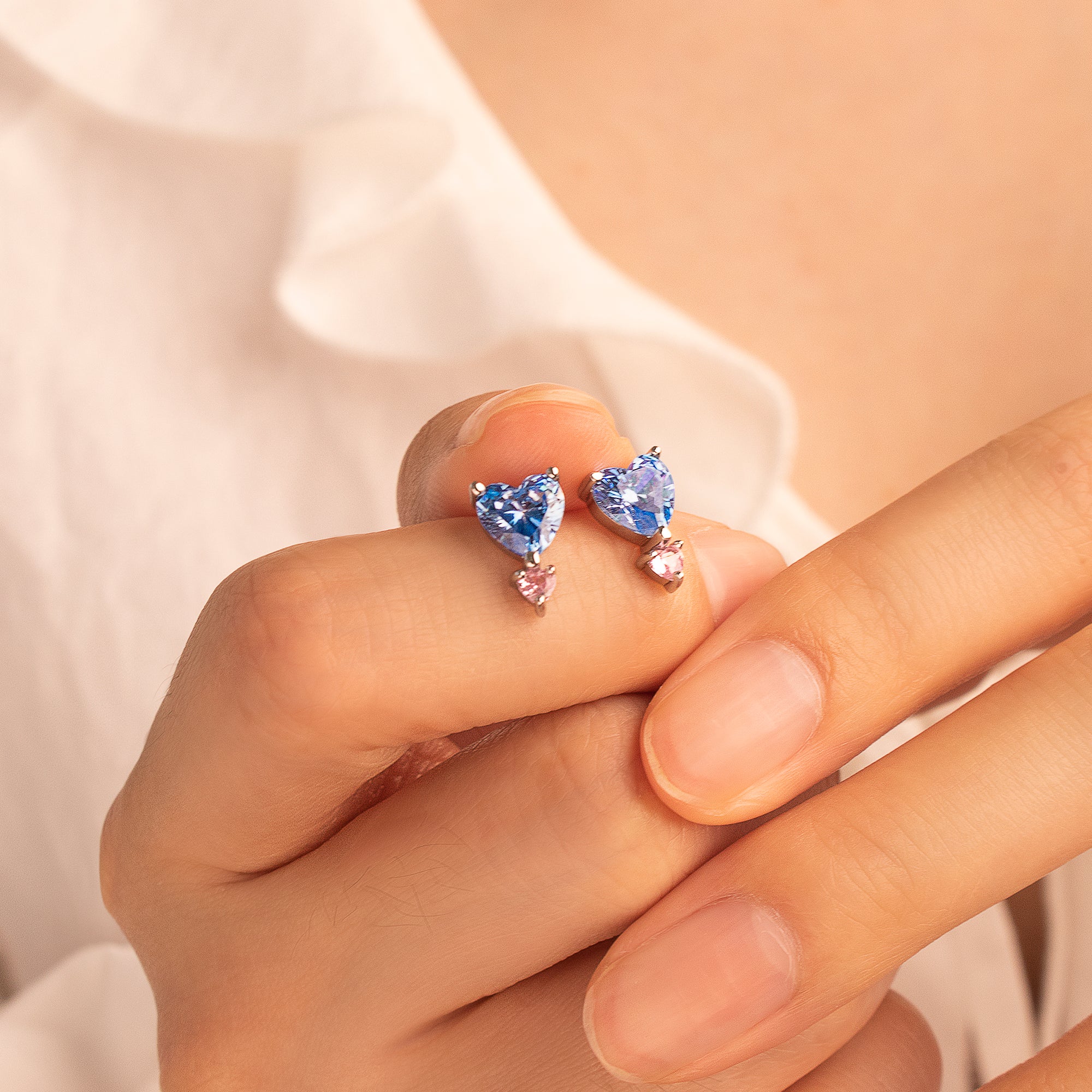 Birthstone Heart Earrings