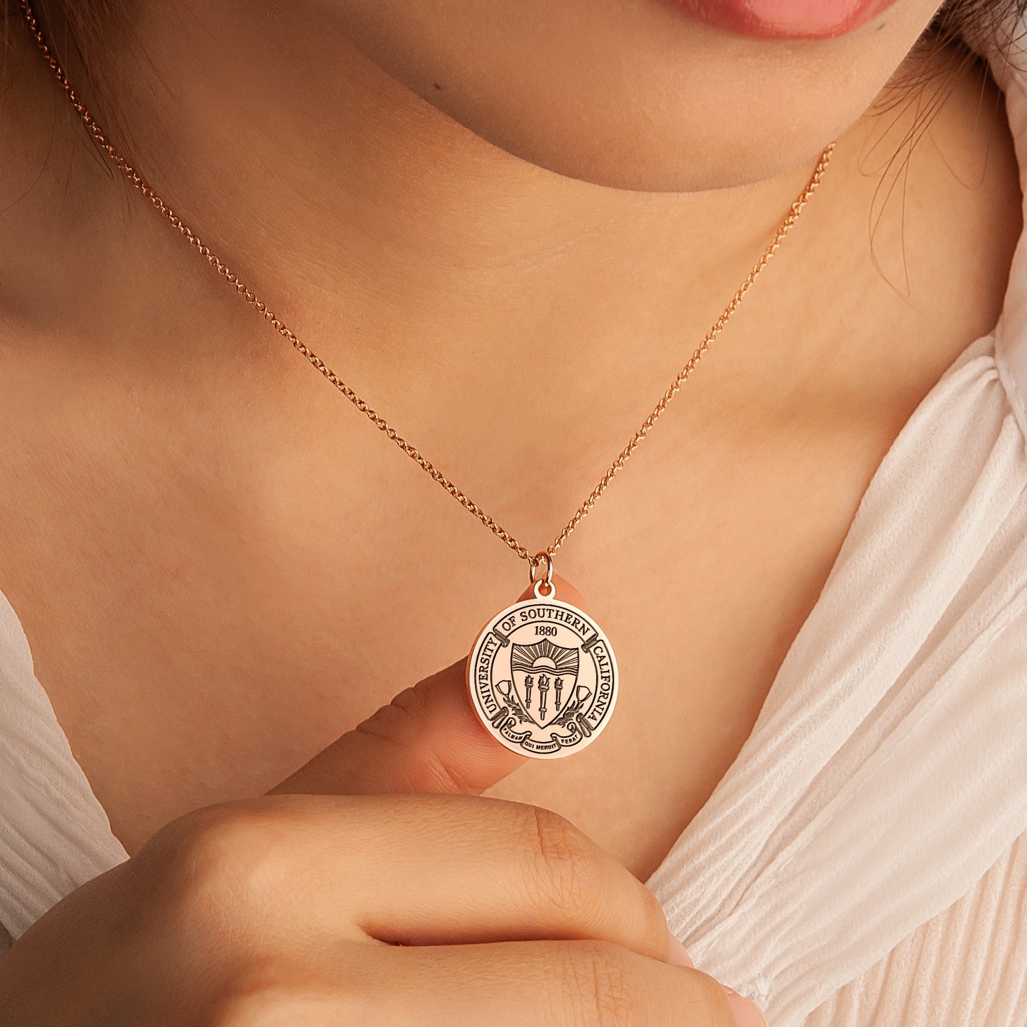 Personalized College Logo Graduation Necklace