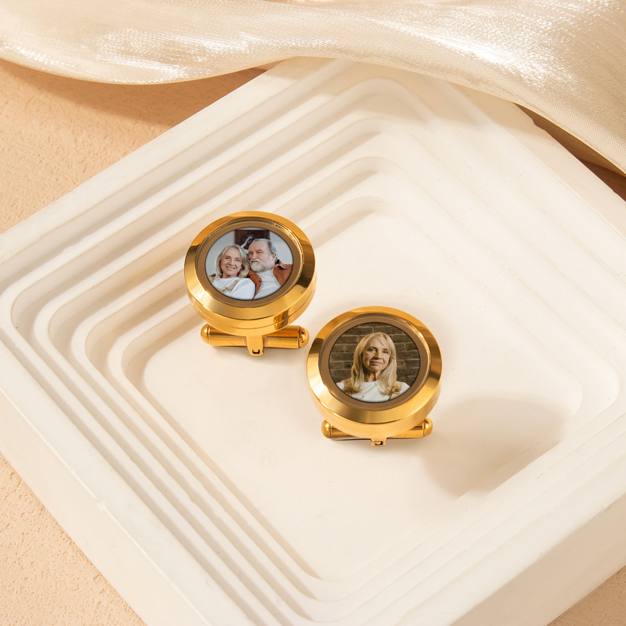 Glass Photo Locket Cufflinks