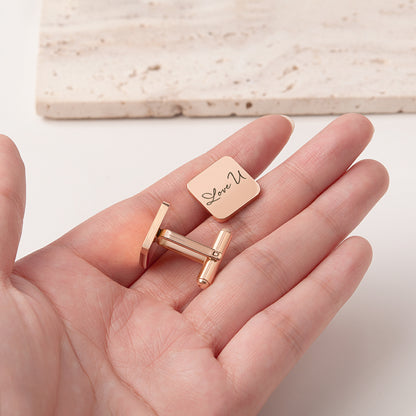 Custom Handwriting and Actual Fingerprint Square Cuff Links