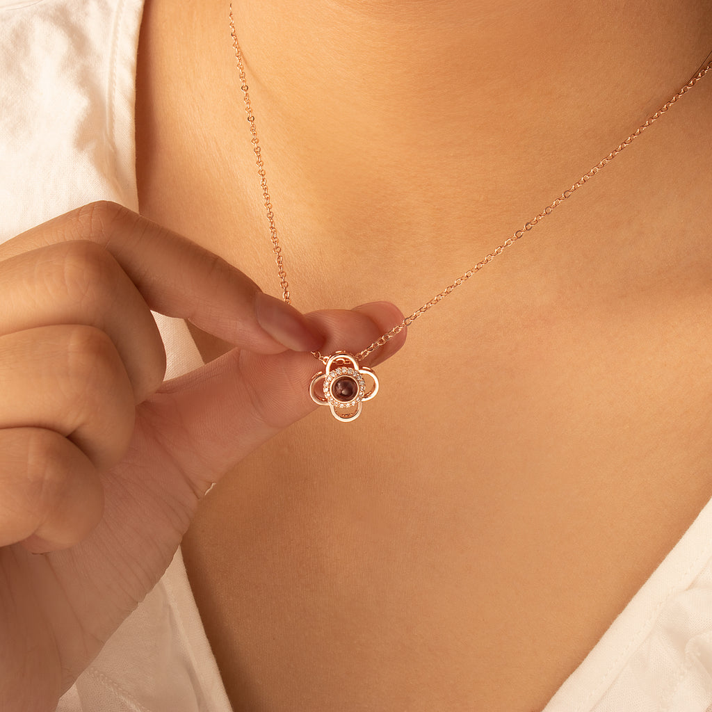 Clover Photo Projection Necklace