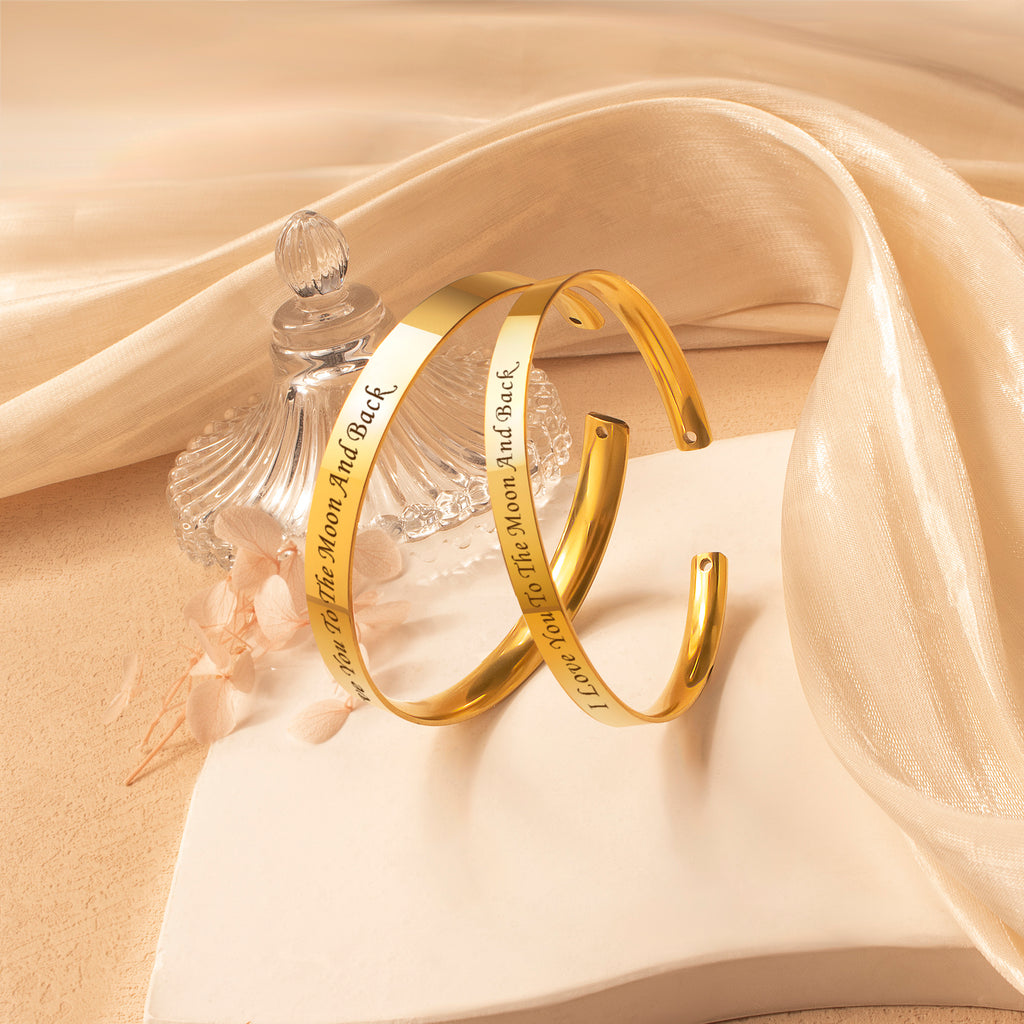 Custom 6mm and 8mm Matching Cuff Bangle Set