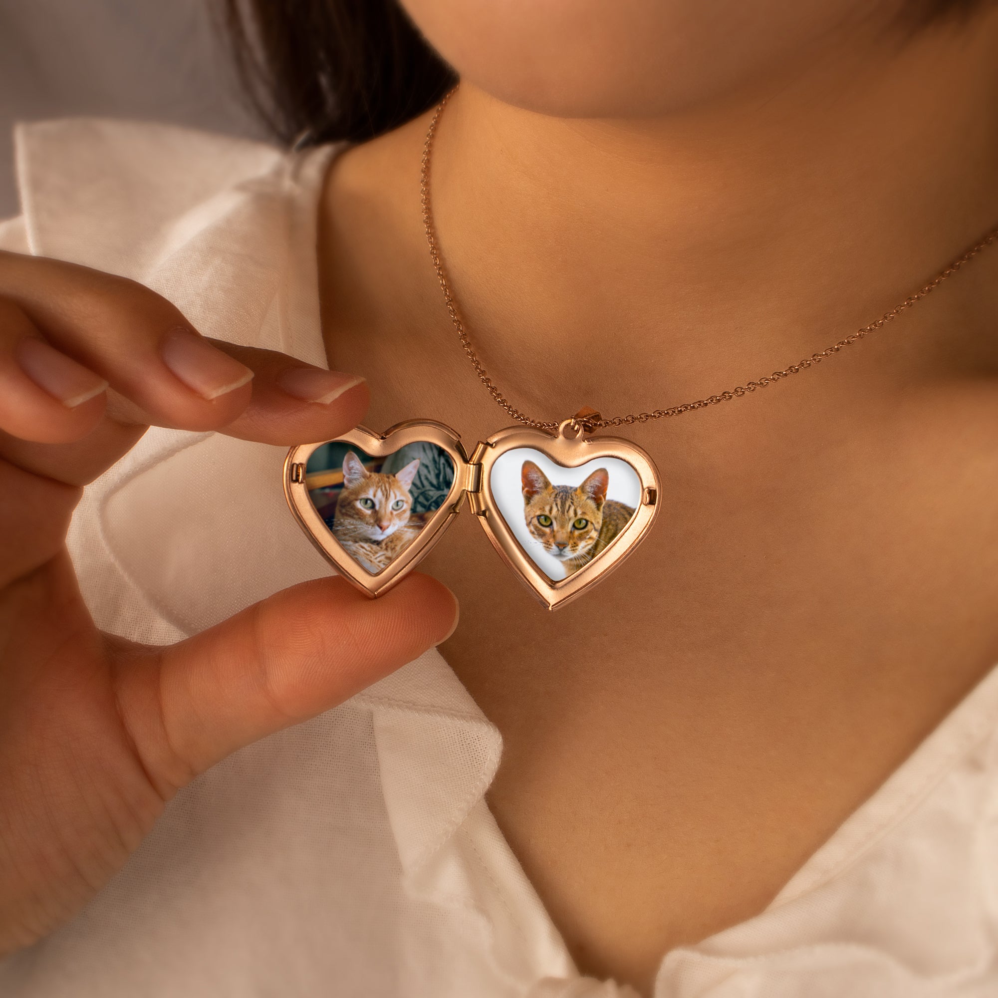 Raise Heart Photo Heart Pet Memorial Locket Necklace