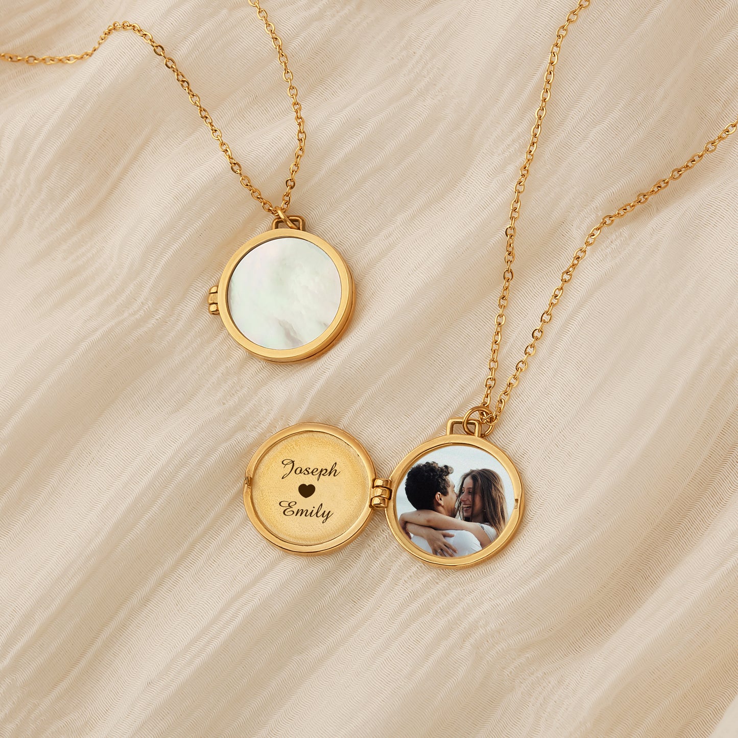 Pearl Photo Locket Necklace