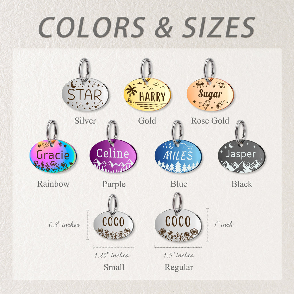Personalized Oval Stainless Steel Pet ID Tag