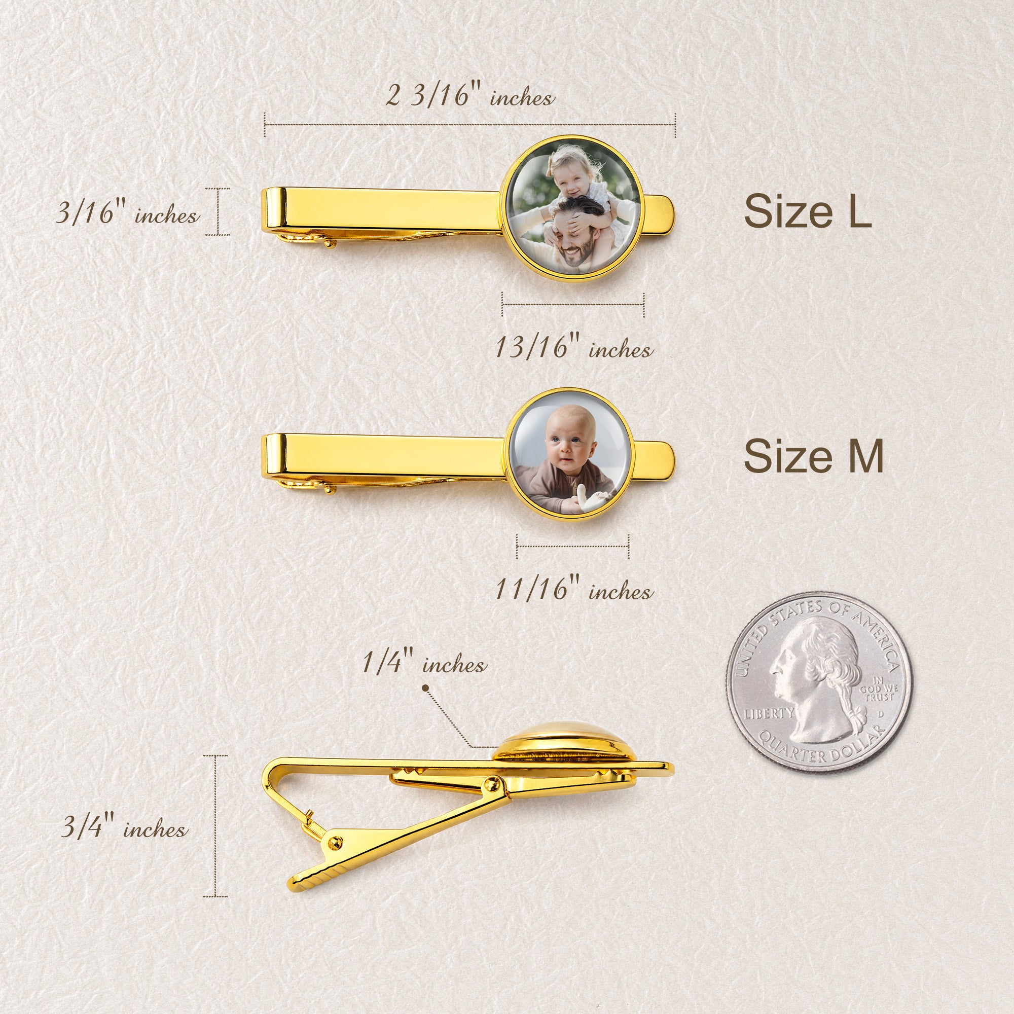 Round Tie Clip with Glass Dome Cab