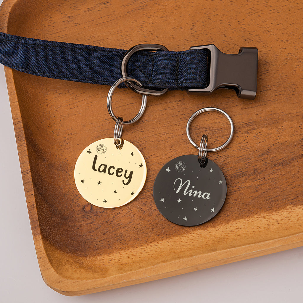 Stars Round Pet ID Tag