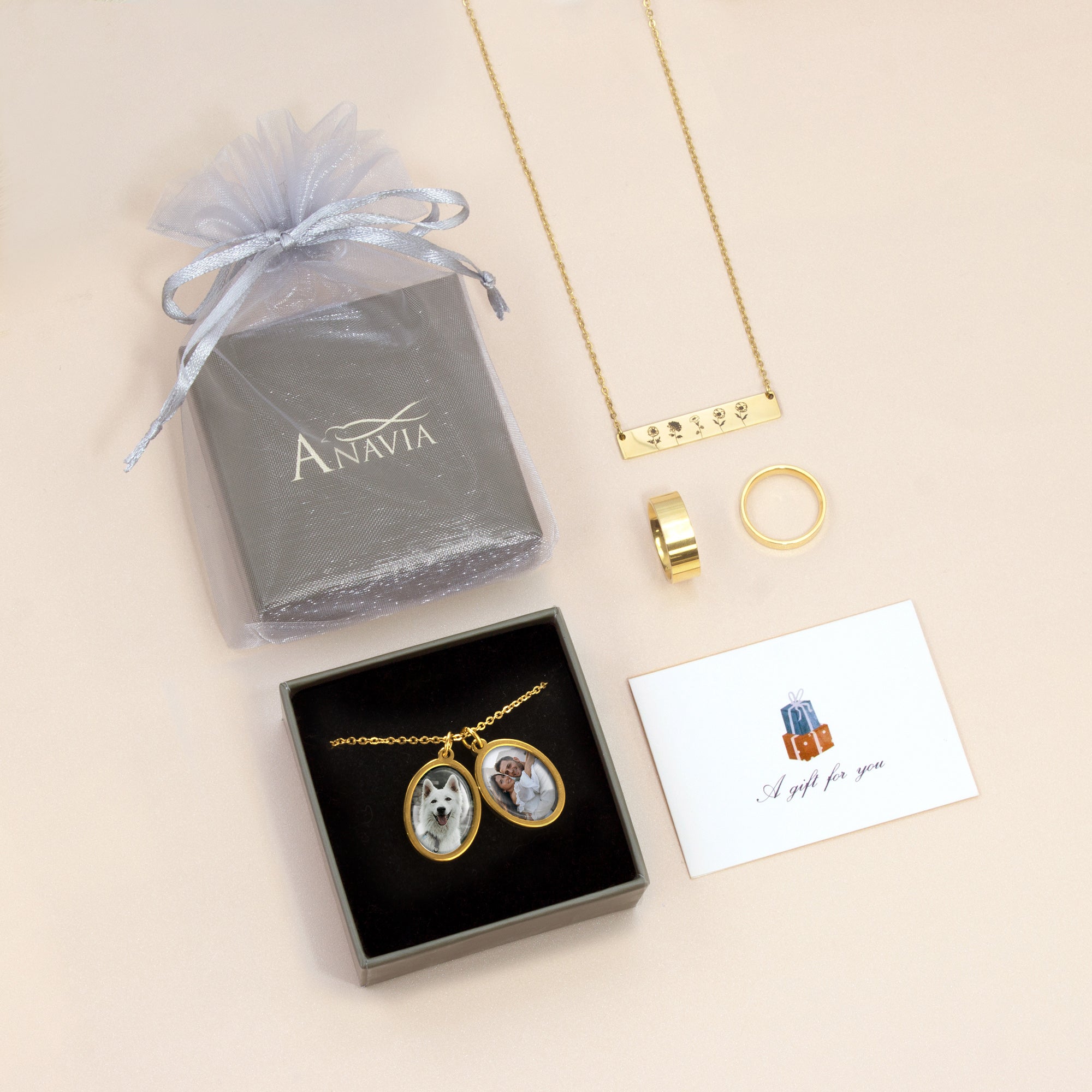Oval Photo Necklace with Glass Dome Cab