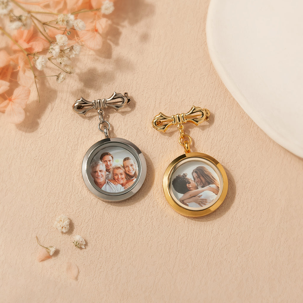 Custom Memorial Photo Locket Pin