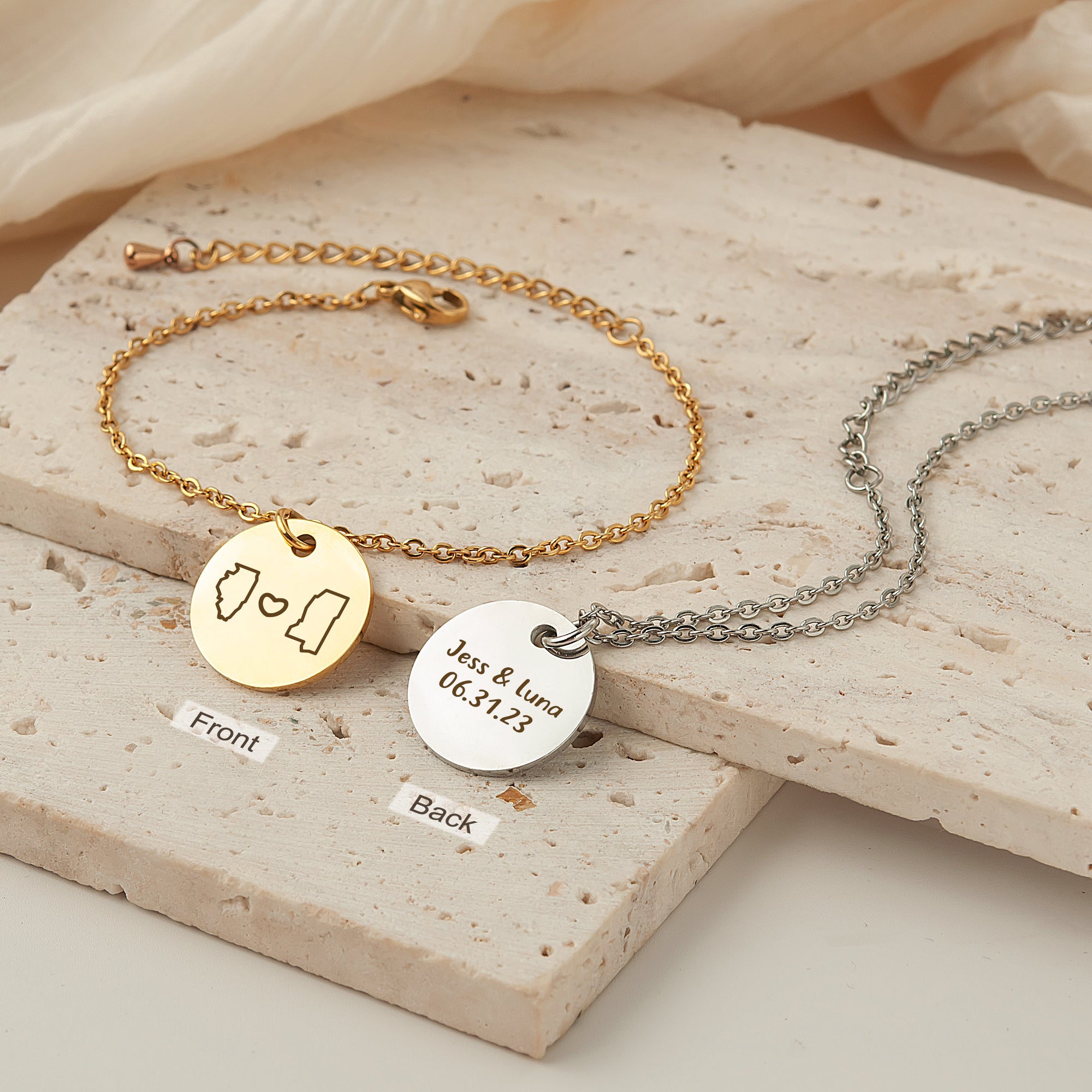 Long Distance State Charm Bracelet