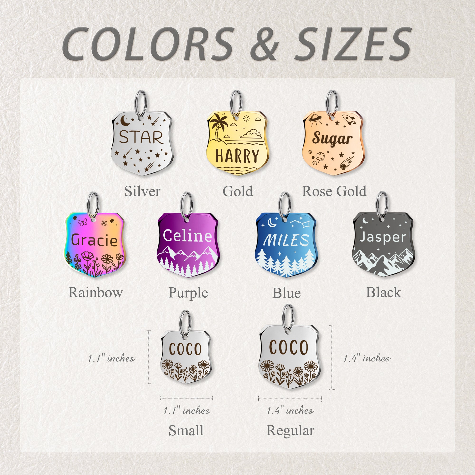 Personalized Shield Stainless Steel Pet ID Tag