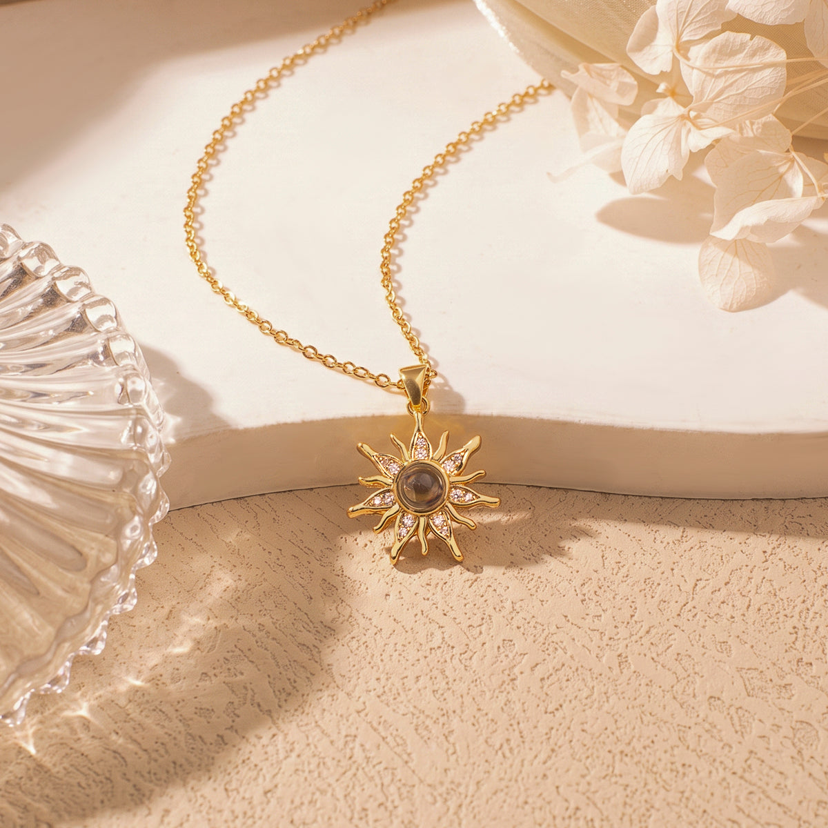 Sunflower Photo Projection Necklace