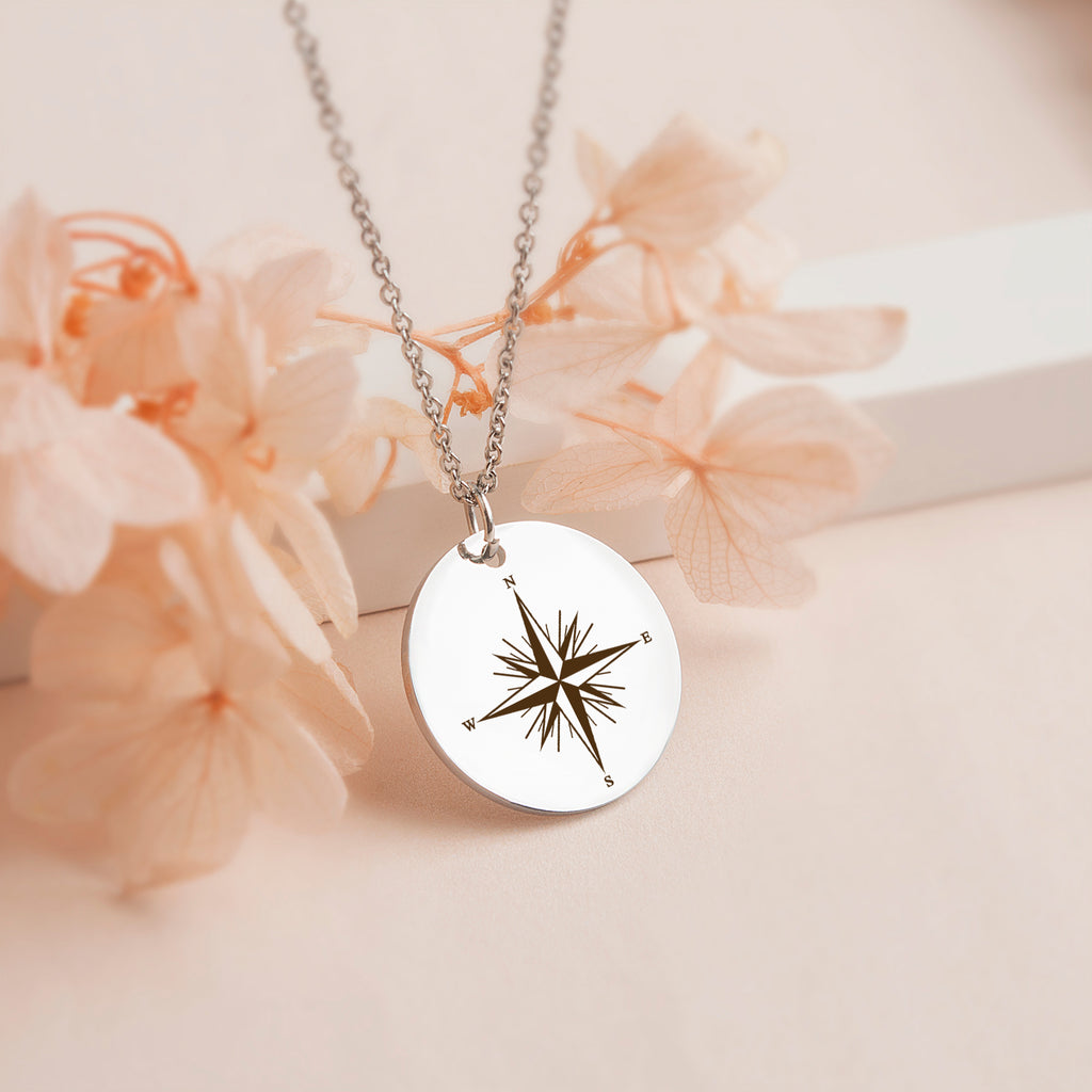 "Never Stop Exploring" Compass Necklace