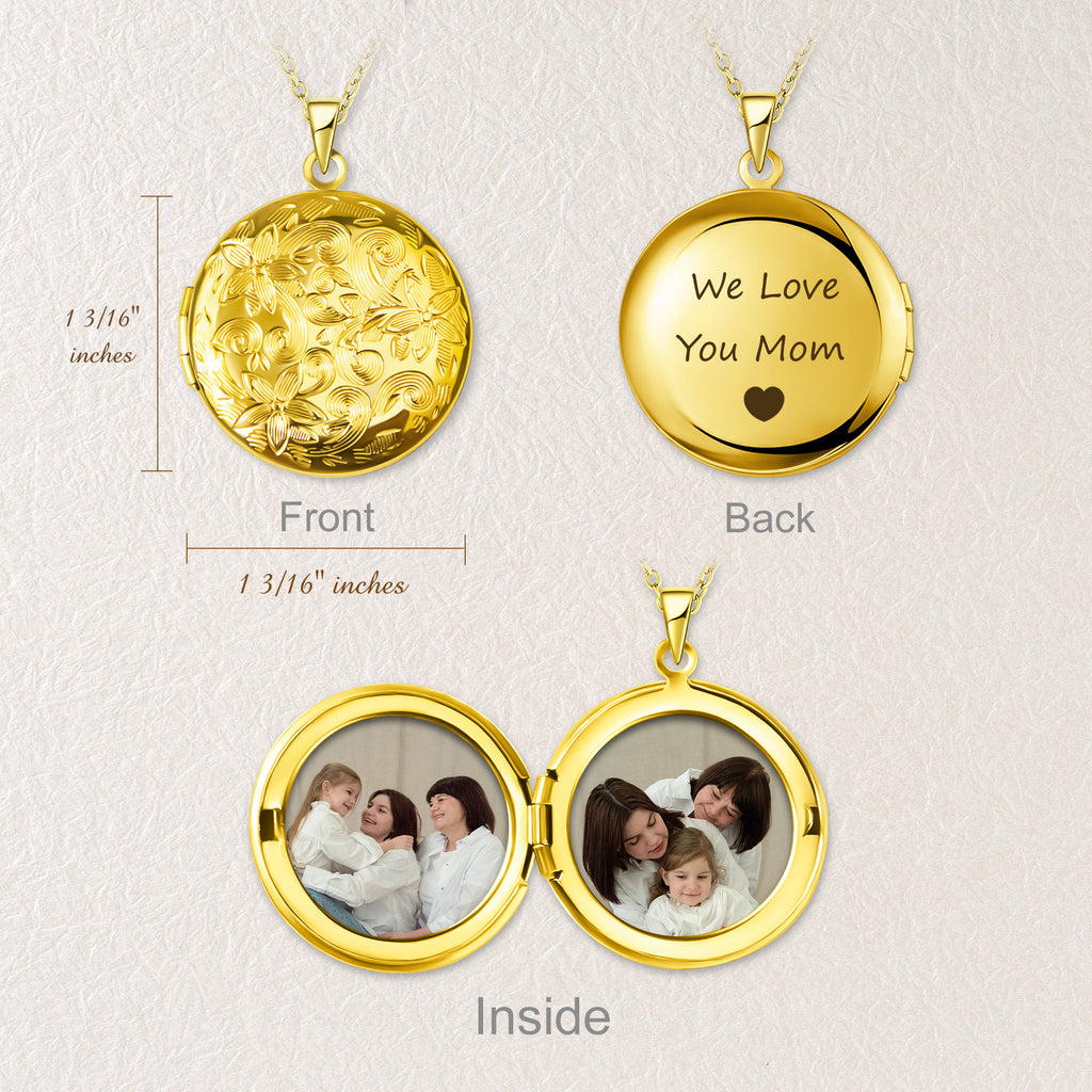 Victorian Flourish Round Photo Locket