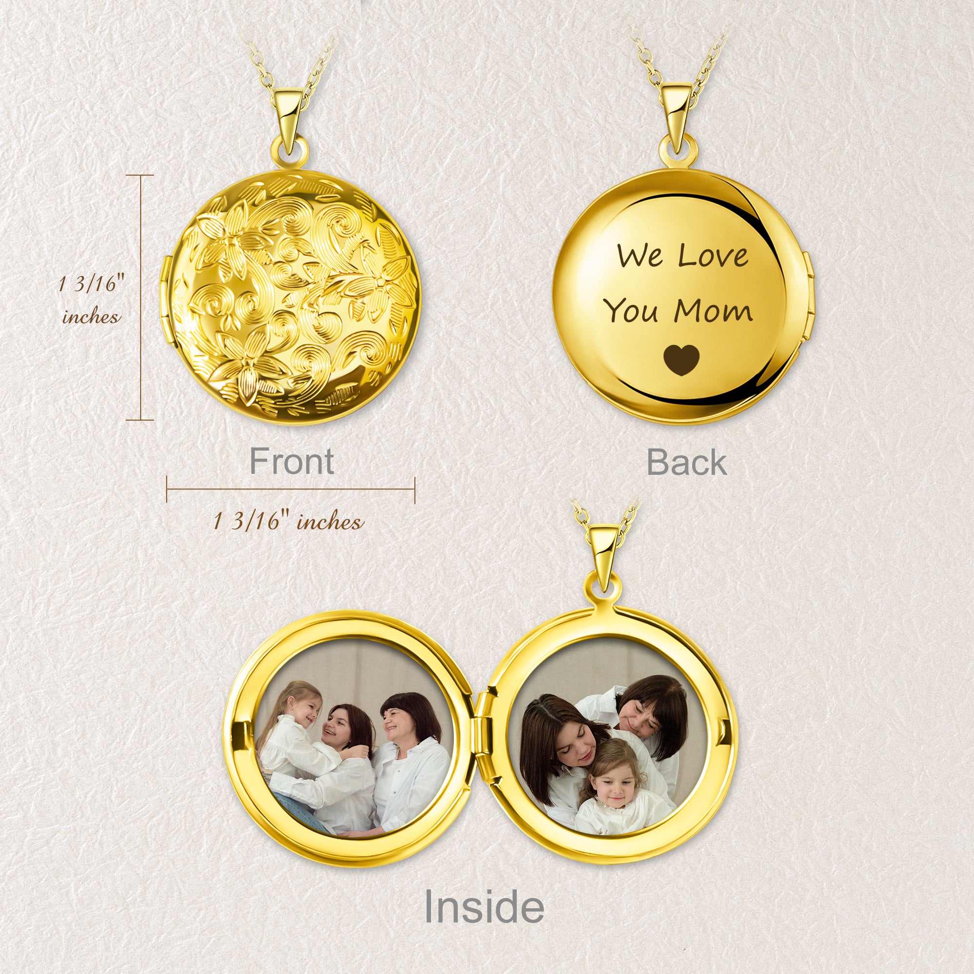 Victorian Flourish Round Photo Locket