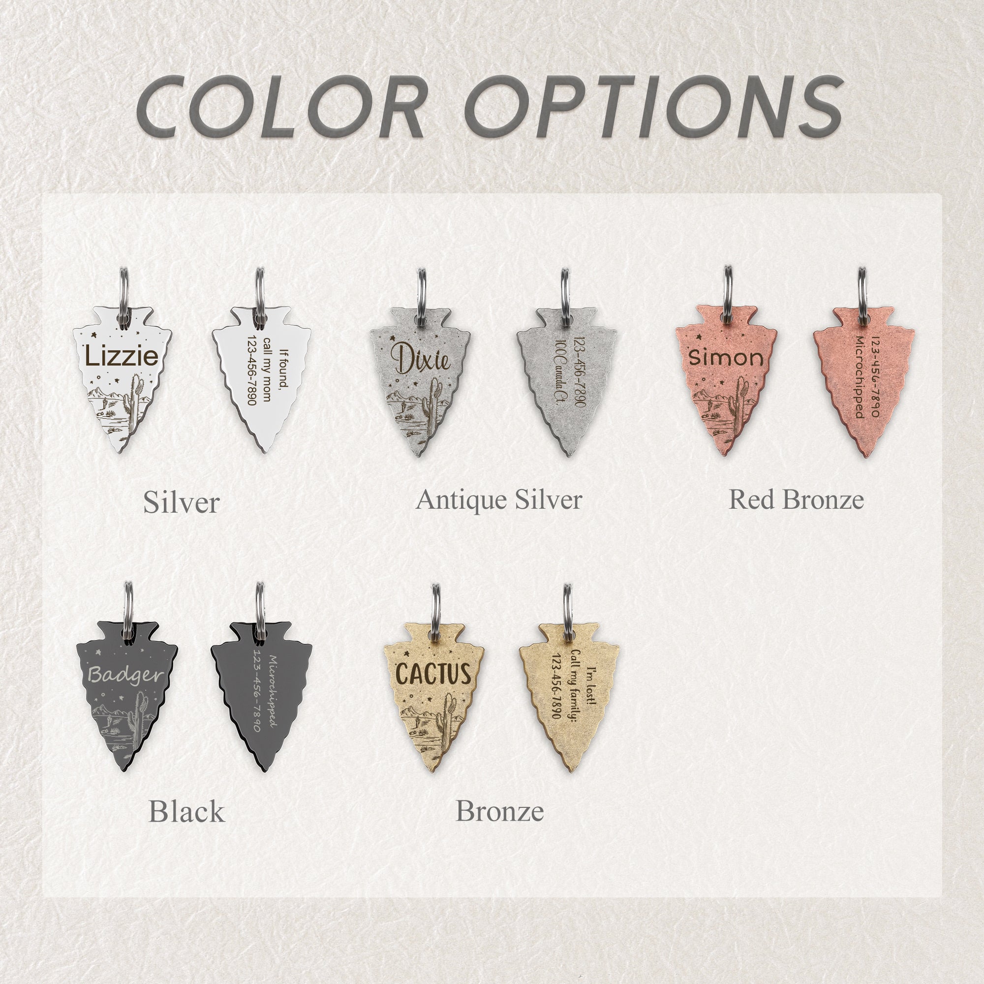 Arrowhead Desert Starry Sky Pet ID Dog Tag