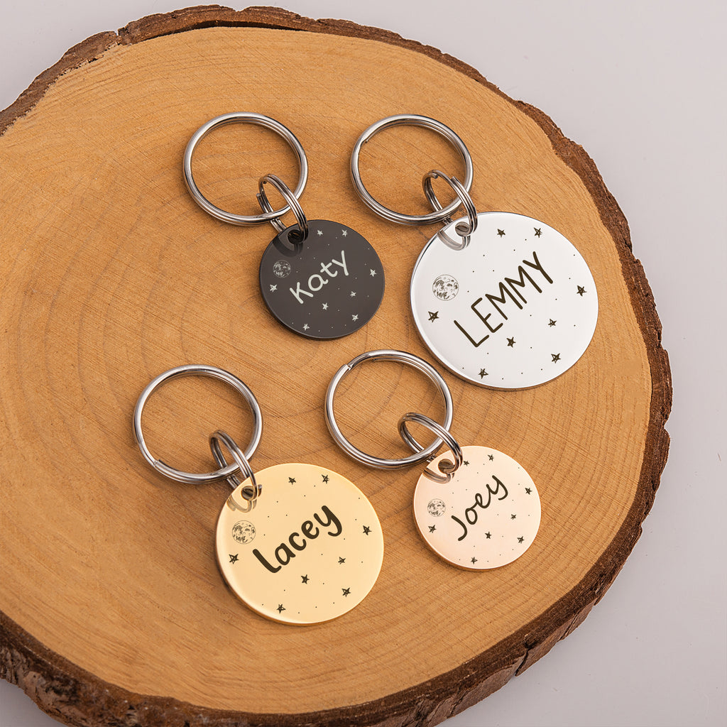 Stars Round Pet ID Tag
