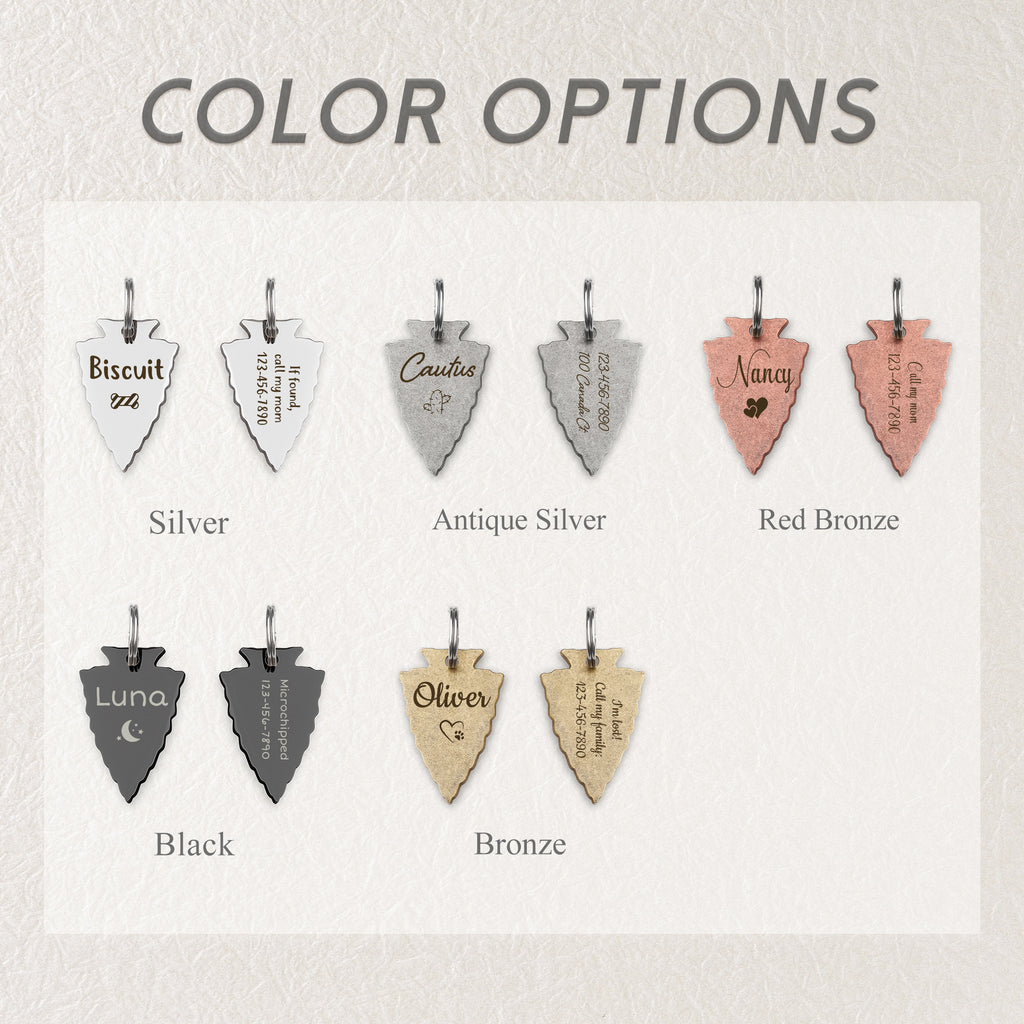 Custom Arrowhead Pet ID Dog Tag