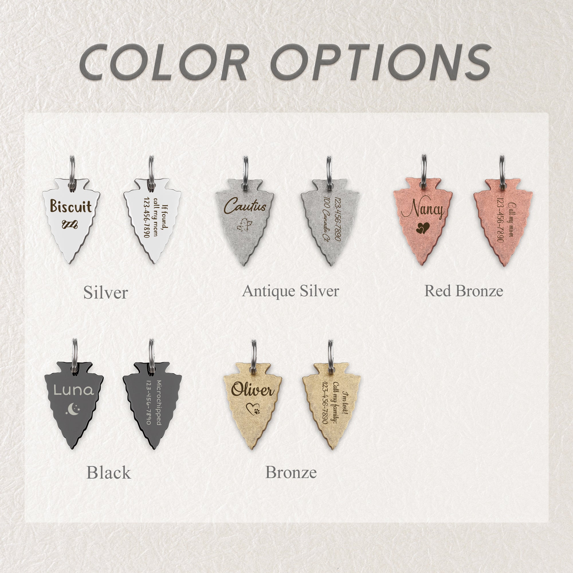 Custom Arrowhead Pet ID Dog Tag