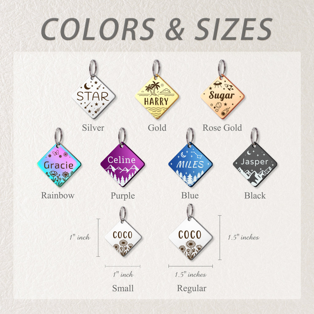 Personalized Diamond Stainless Steel Pet ID Tag