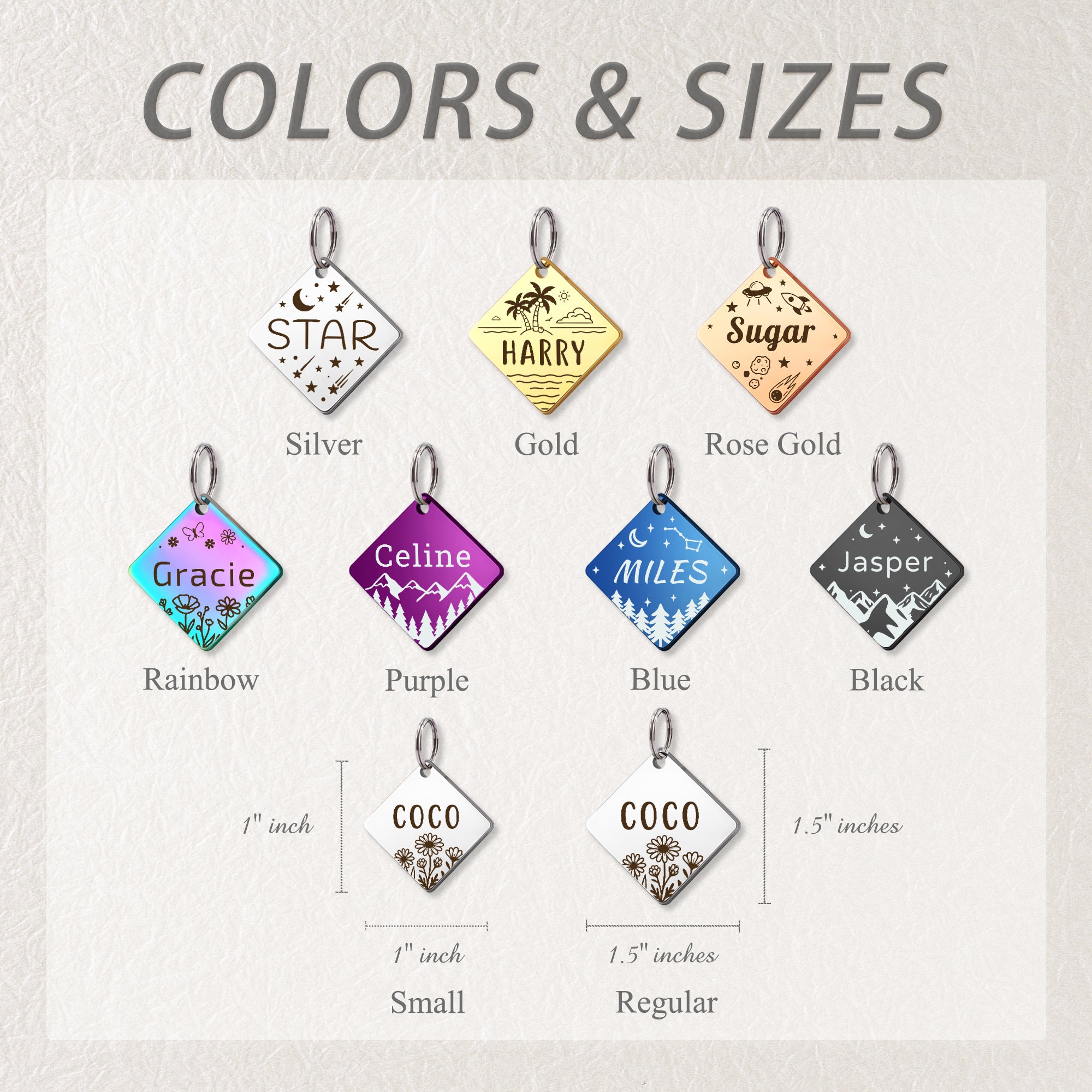 Personalized Diamond Stainless Steel Pet ID Tag