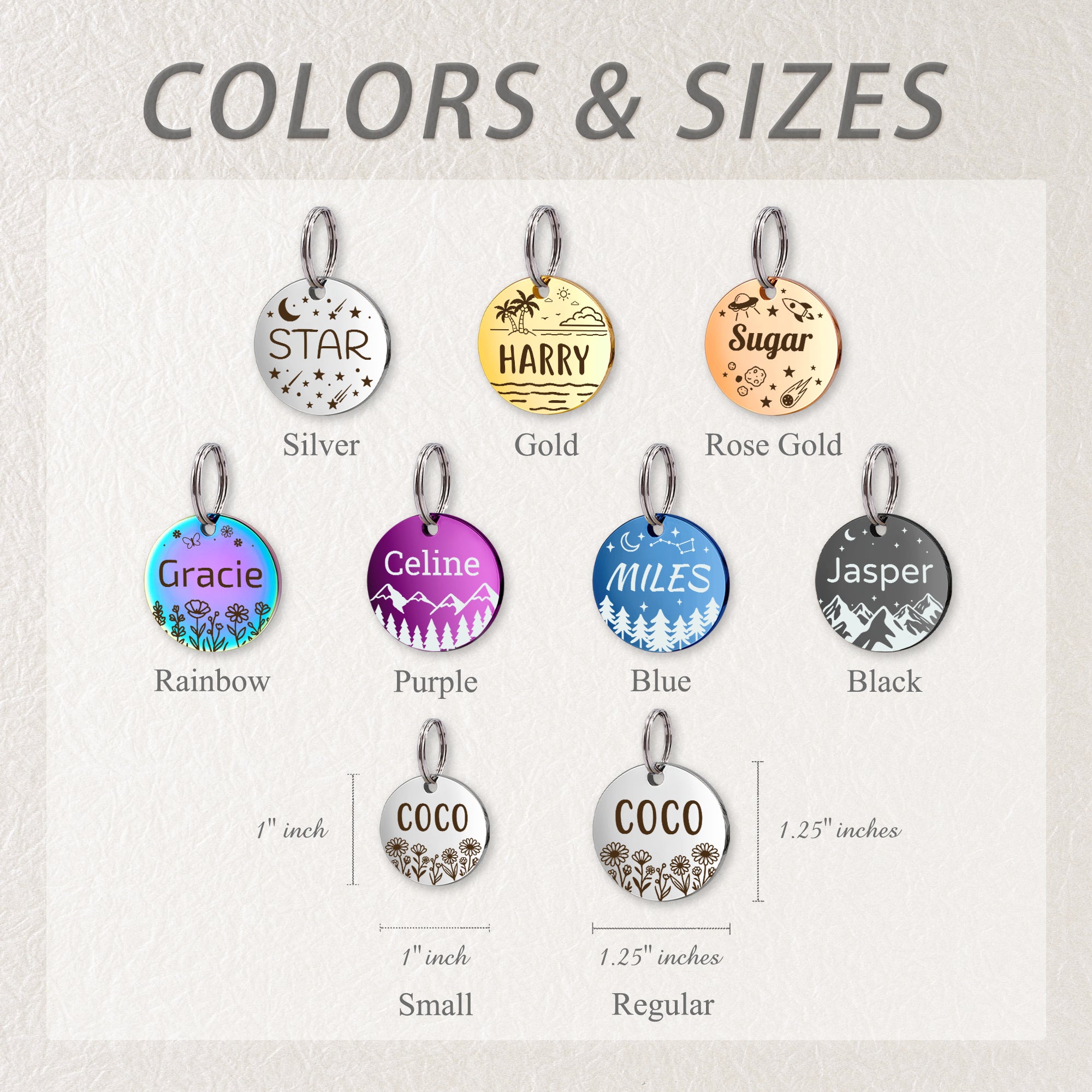 Personalized Round Stainless Steel Pet ID Tag