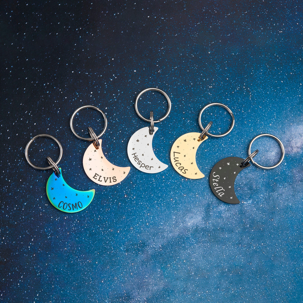 Moon Space Pet ID Dog Tag