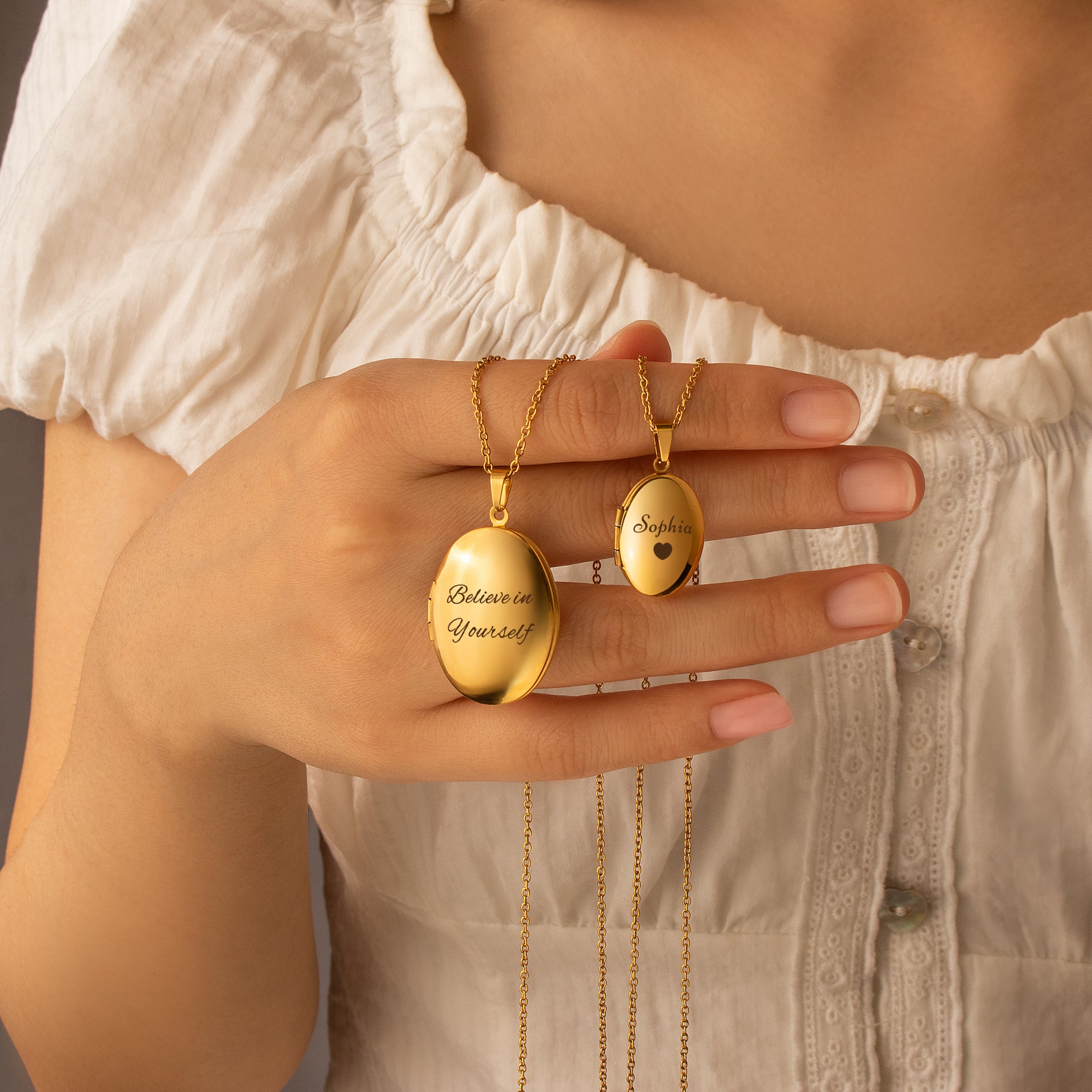 Oval Photo Locket Necklace