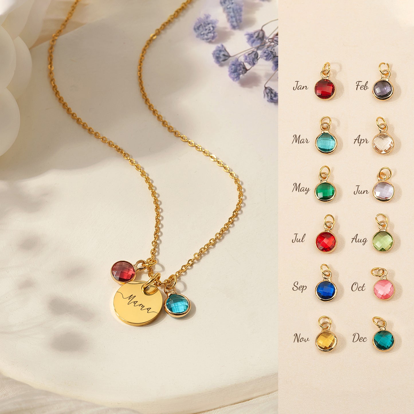 Birthstone Charm Necklace