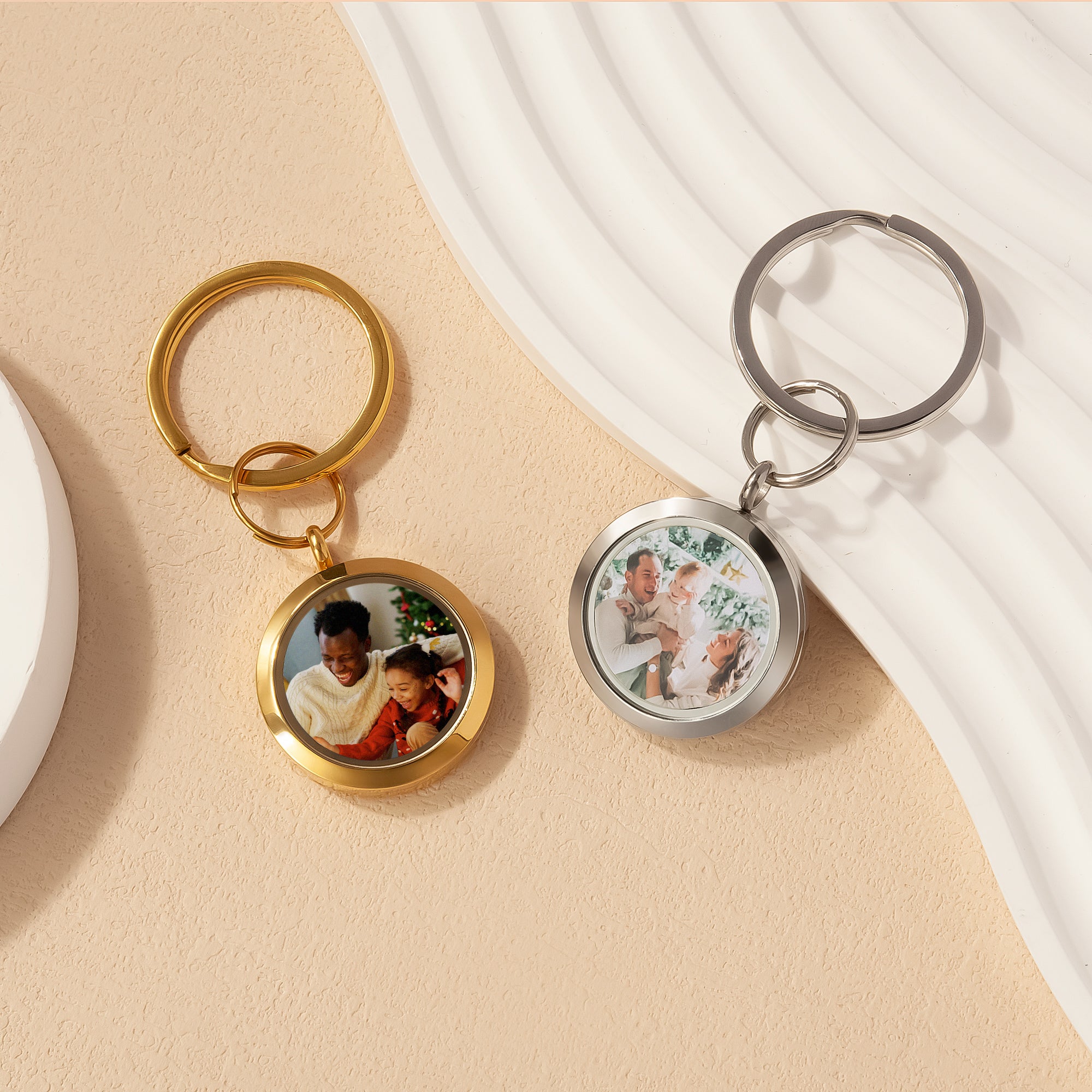 Custom Photo Locket Key Chain - New Mom