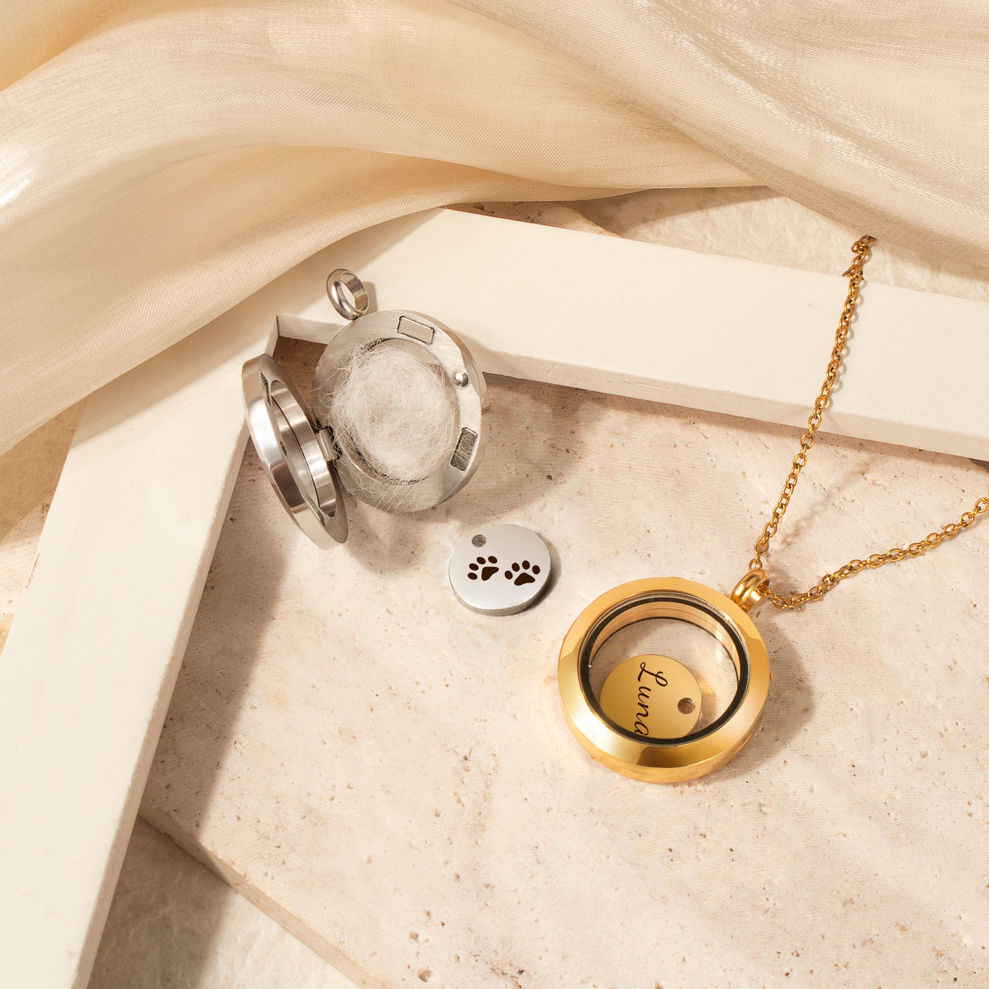 Personalized Charm Locket Pet Memorial Necklace