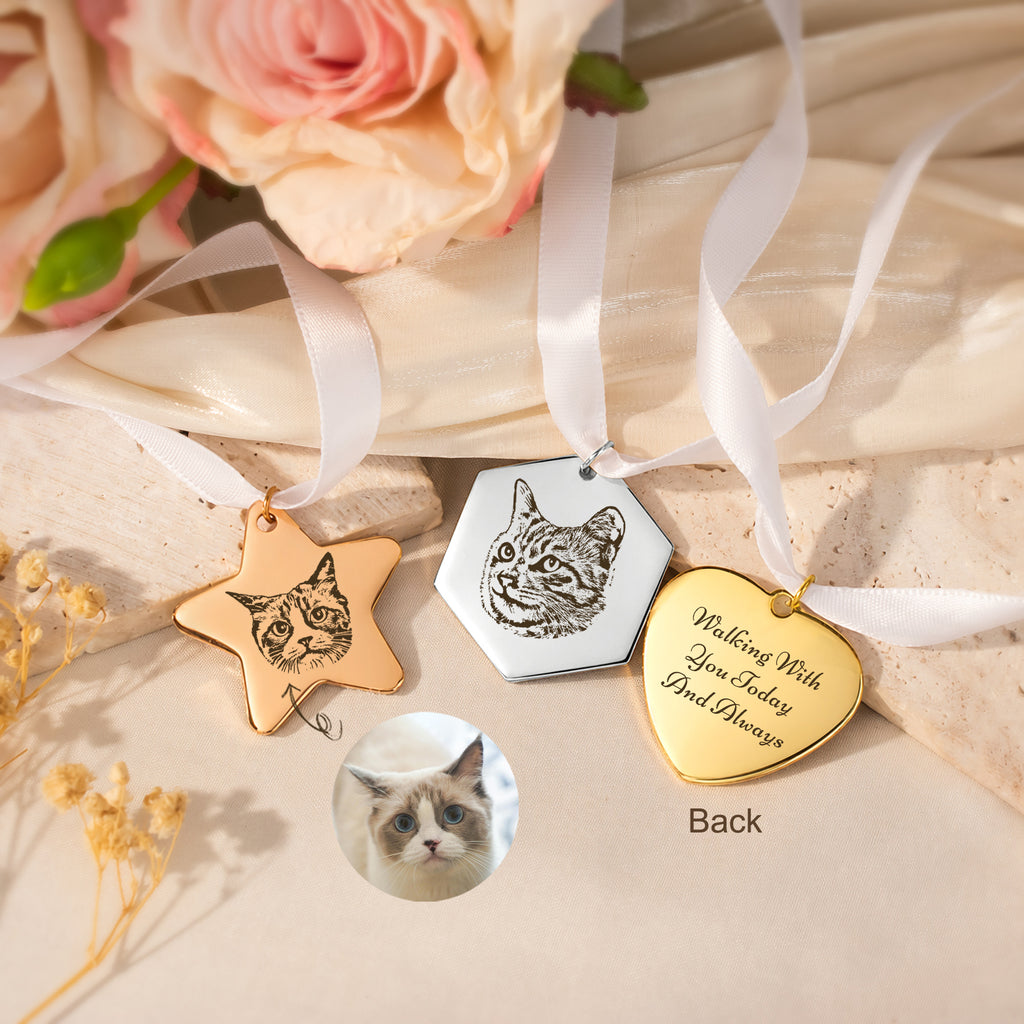 Star Pet Portrait Wedding Bouquet Charm