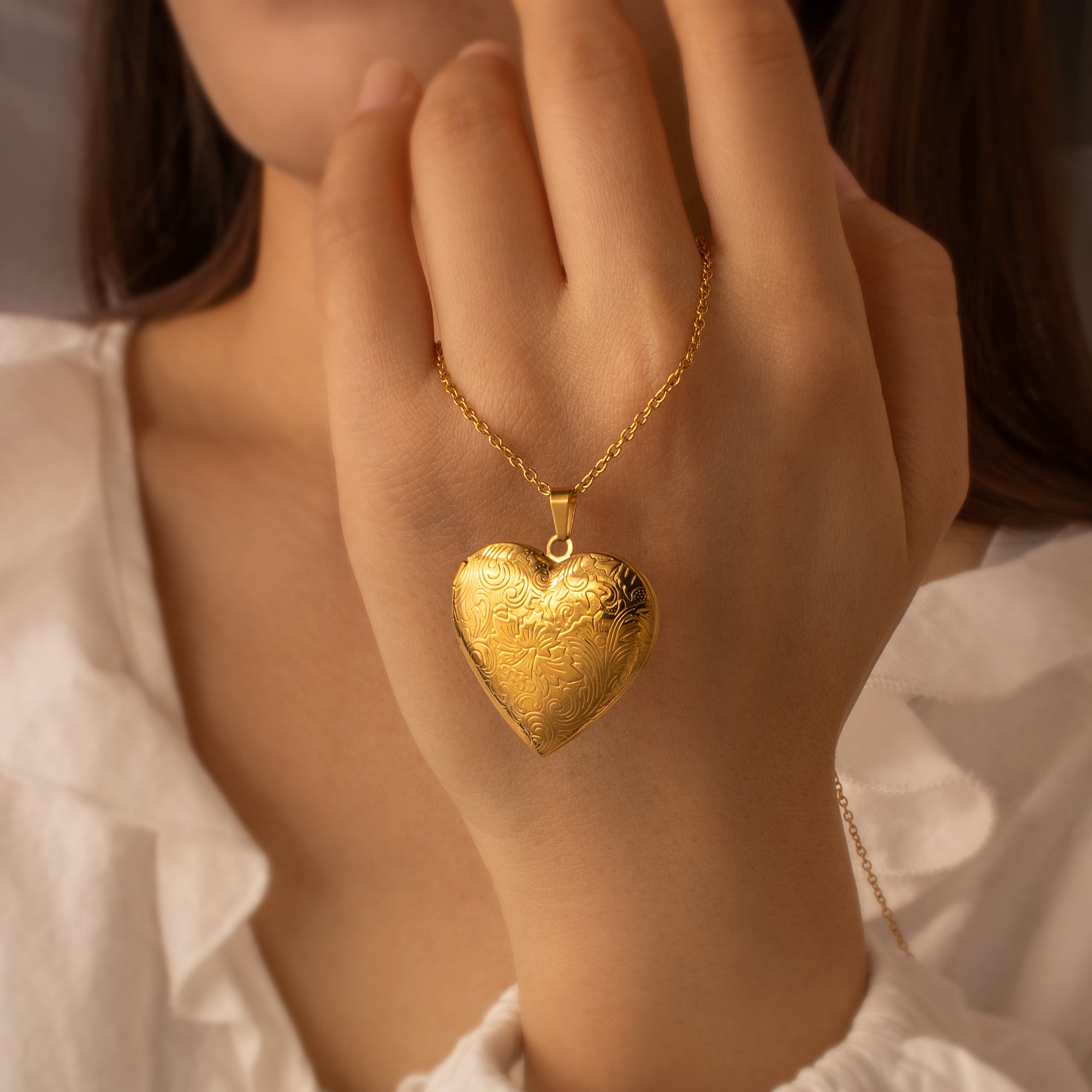 Wave Photo Heart Locket