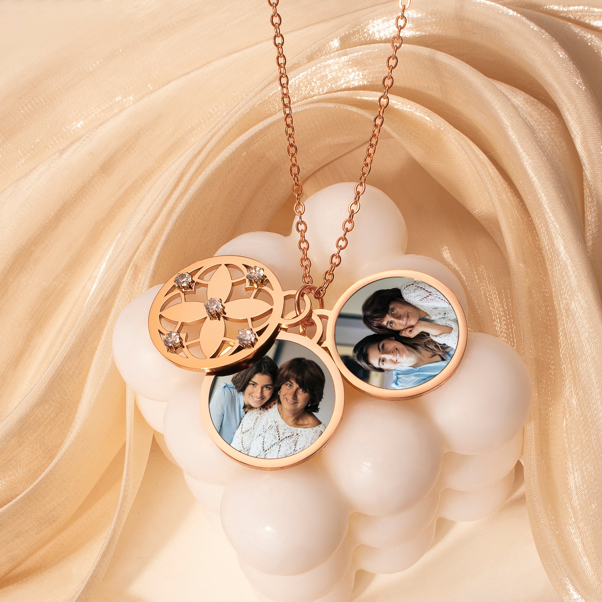 Four Leaf Photo Necklace