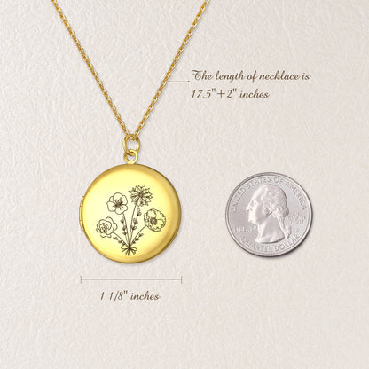 Build Your Own Bouquet Photo Locket Necklace