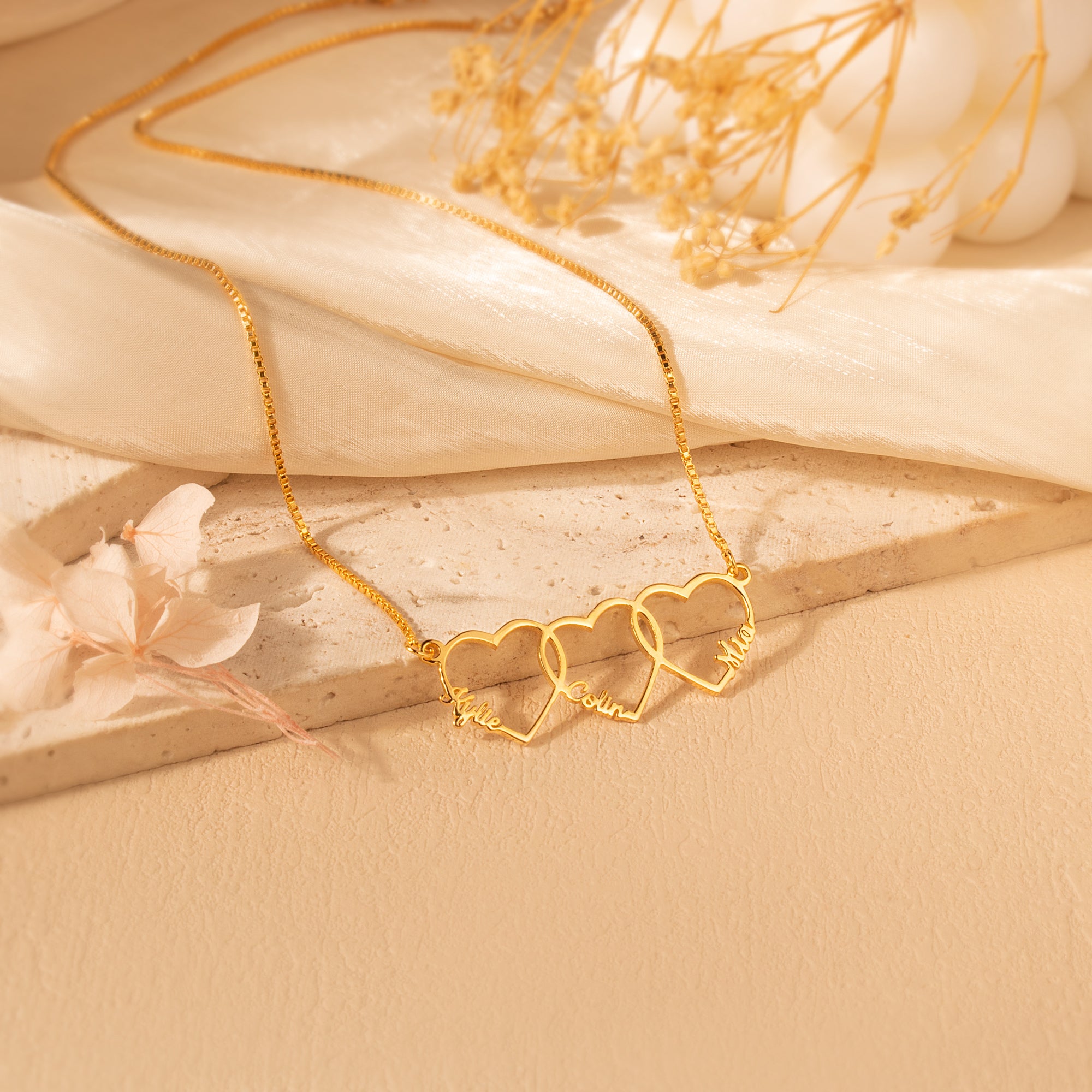 Custom Multi-Name Heart Necklaace