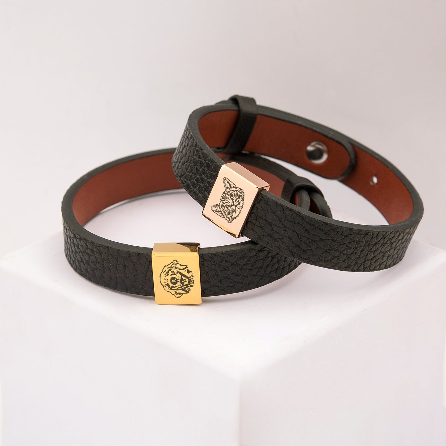 Personalized Pet Portrait Adjustable Leather Bracelet