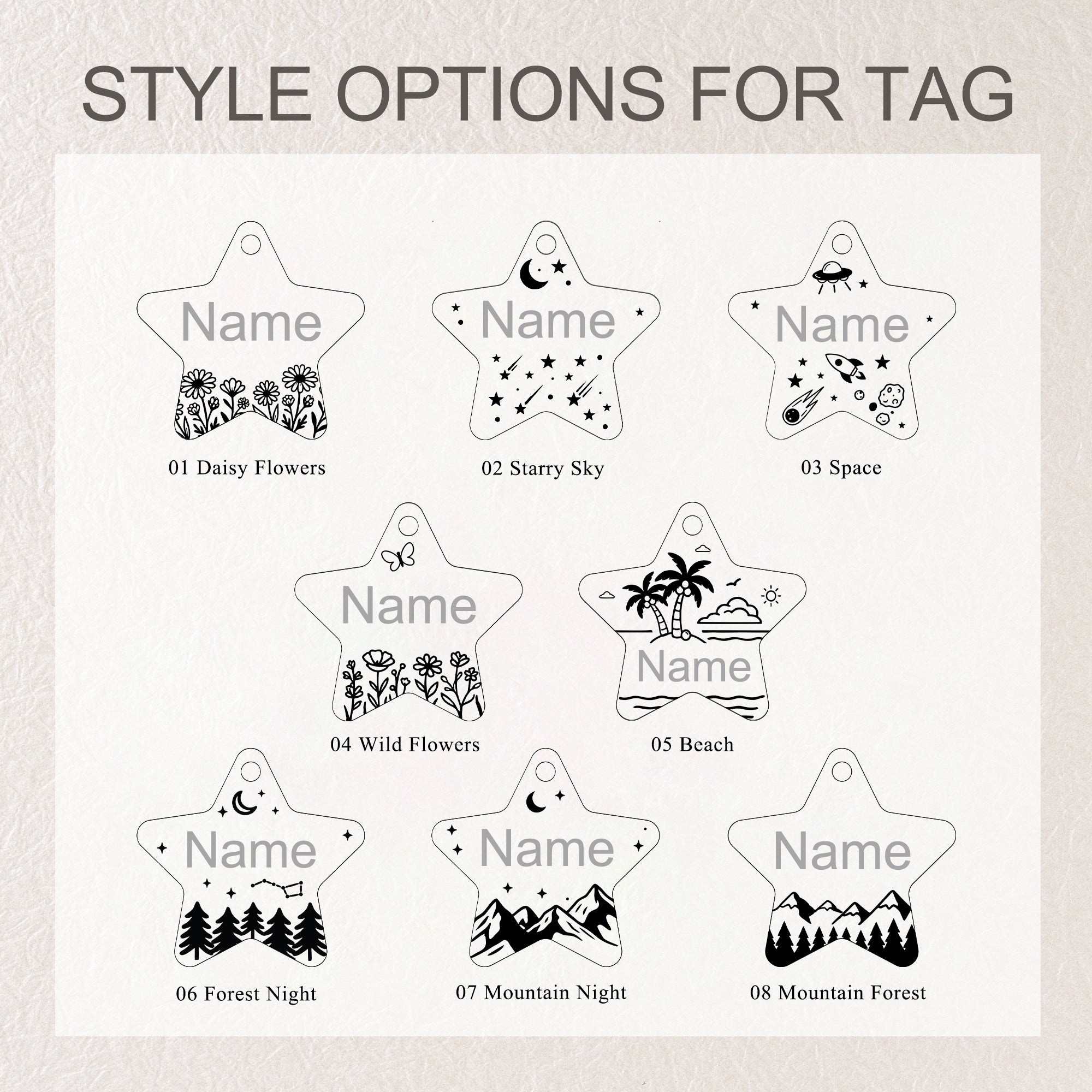 Personalized Star Stainless Steel Pet ID Tag