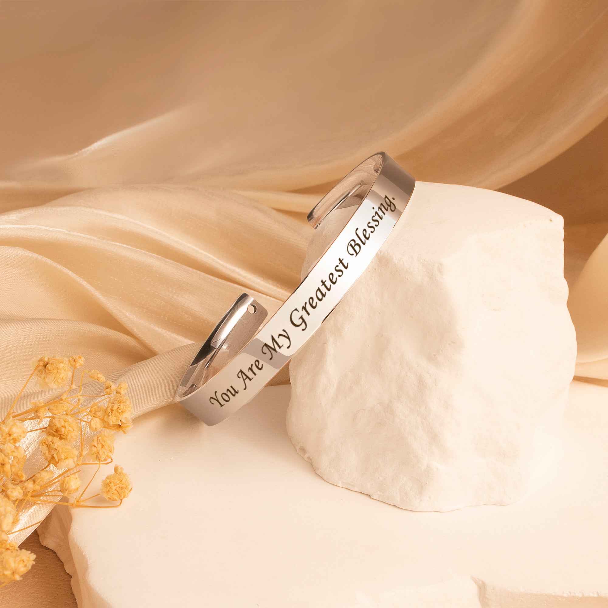 Custom 8mm Memorial Cuff Bangle – Remembrance Keepsake