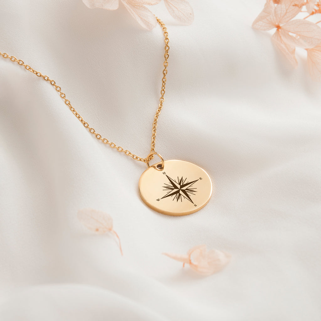 "Never Stop Exploring" Compass Necklace