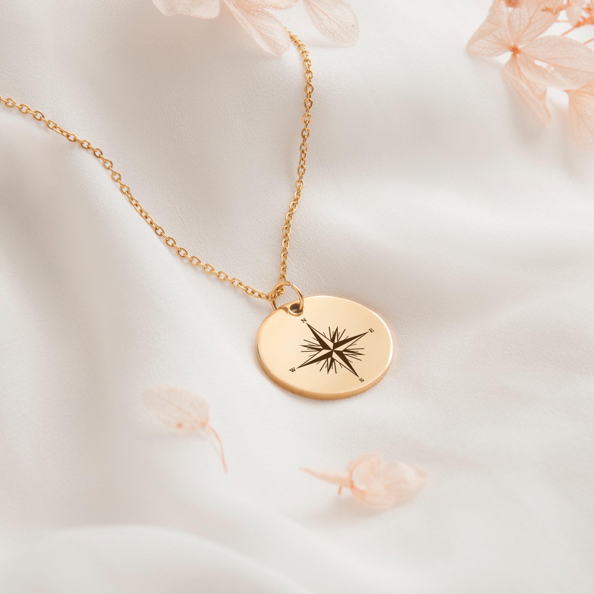 "Never Stop Exploring" Compass Necklace