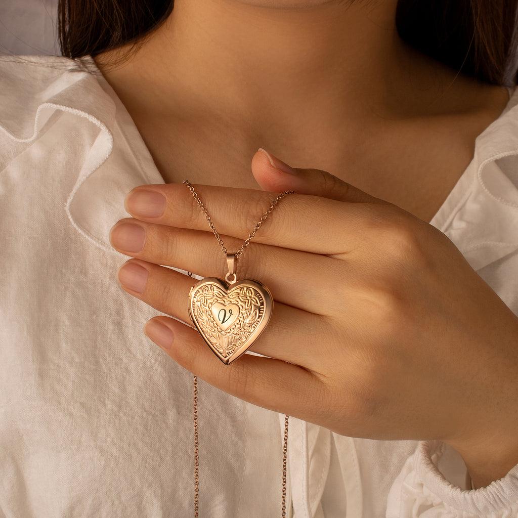 Raise Heart Photo Heart Locket Necklace