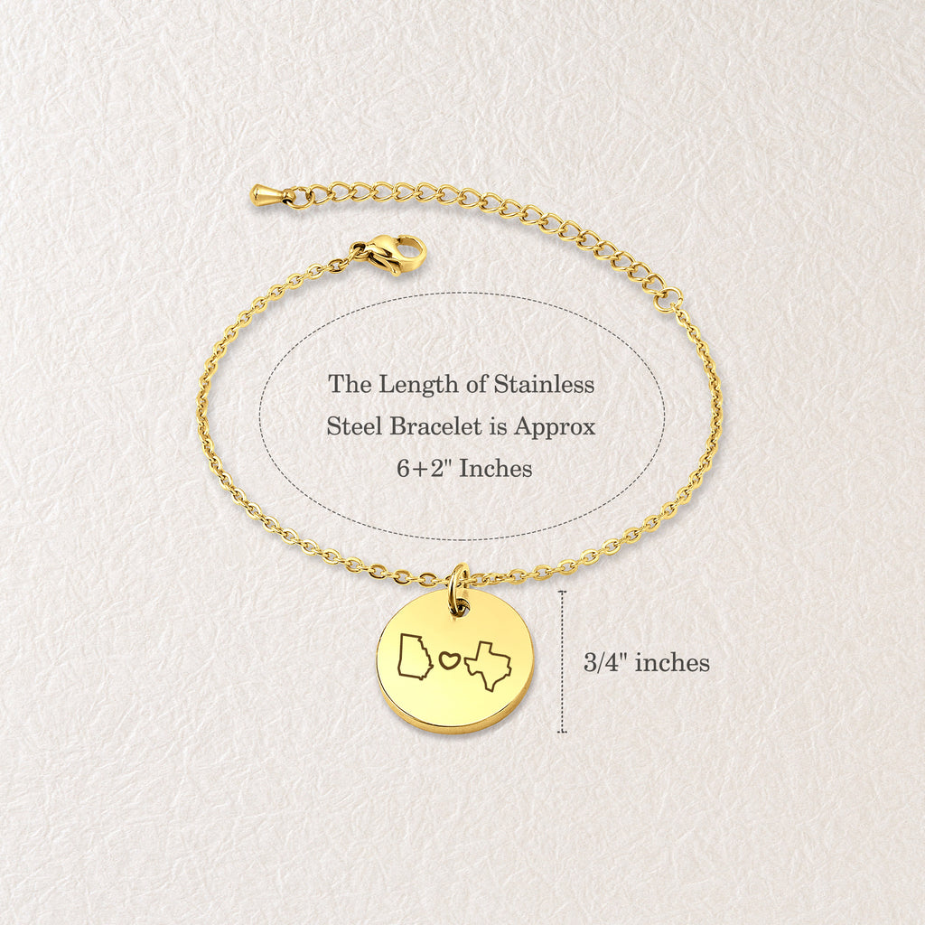 Long Distance State Charm Bracelet