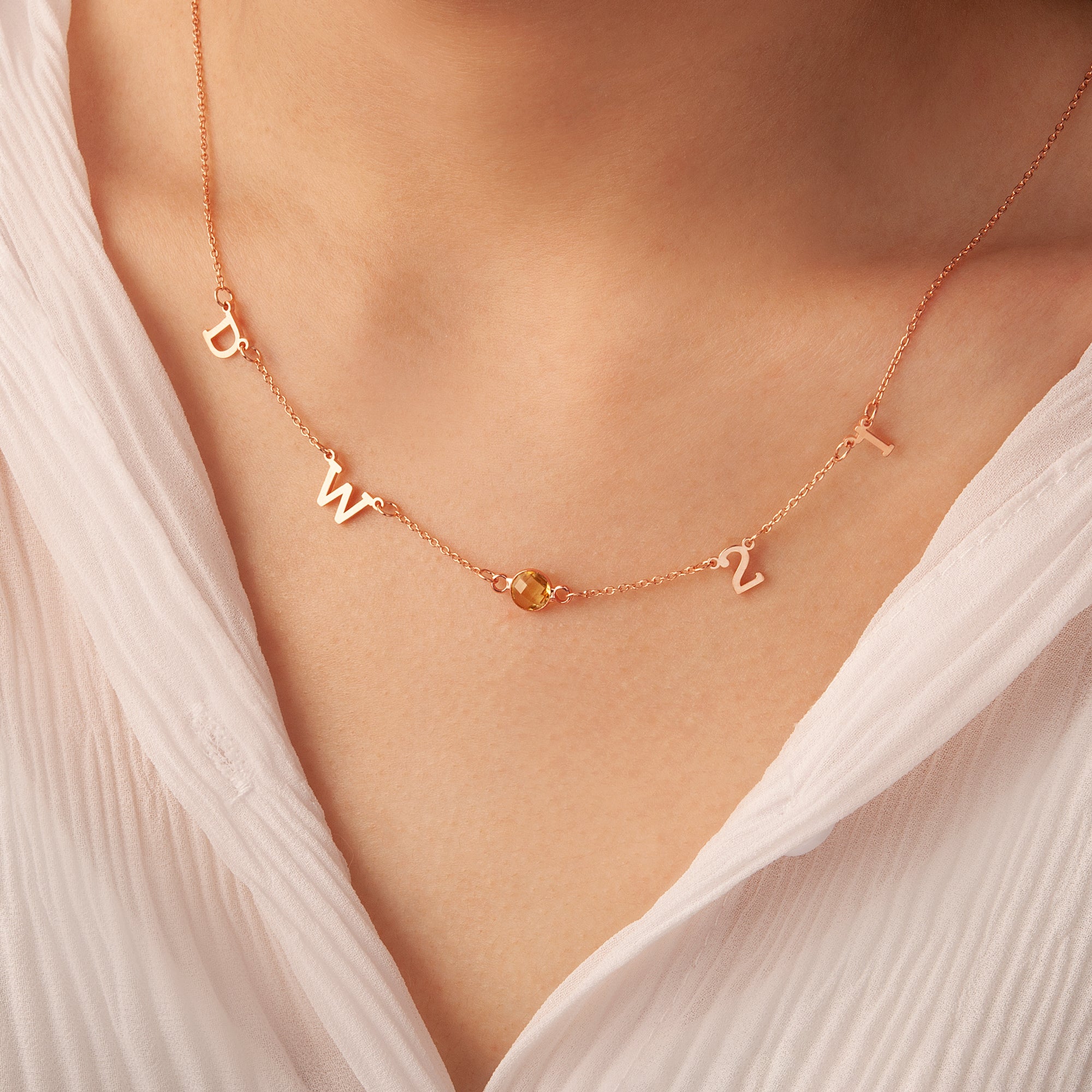 Birthstone and Charm Necklace