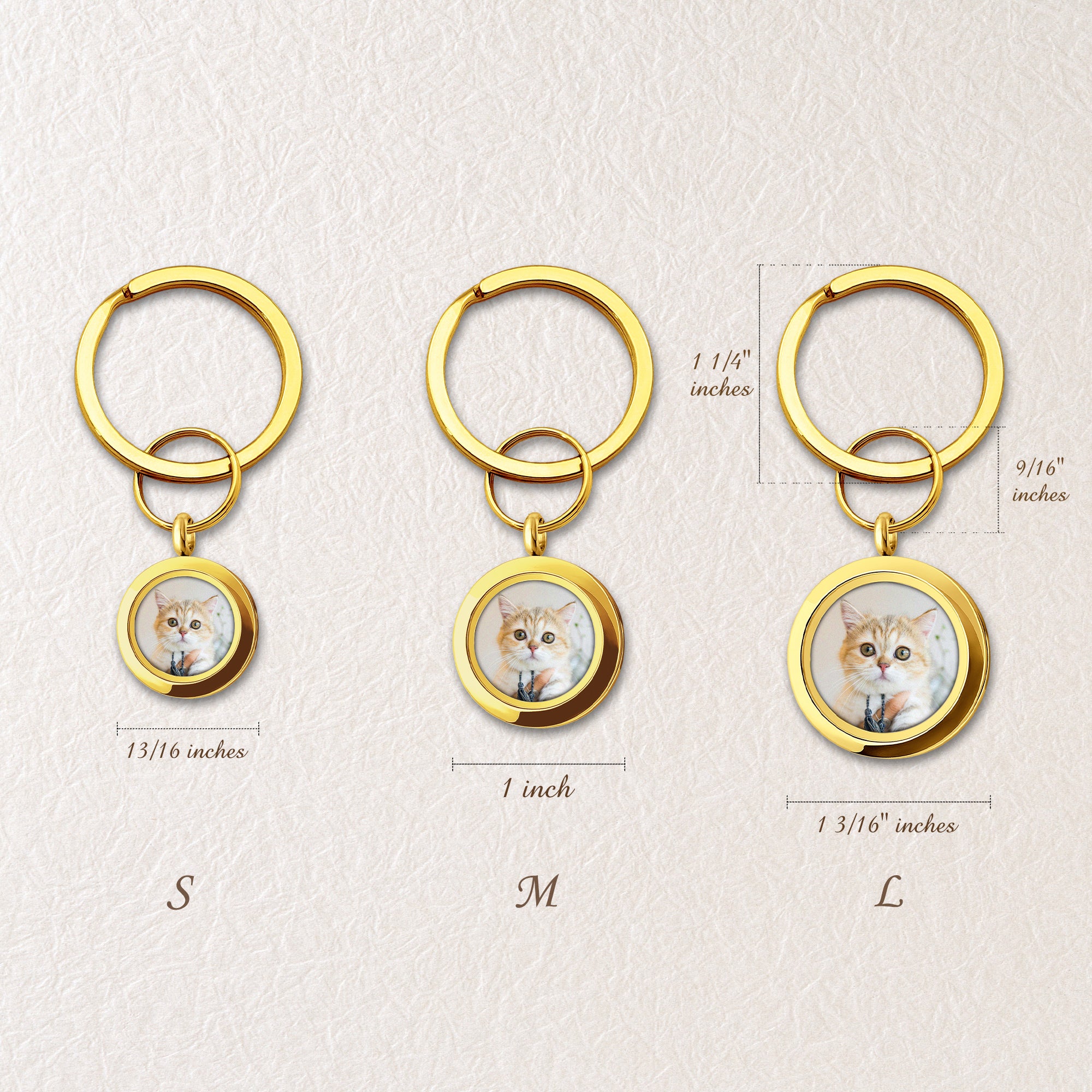 Round Photo Locket Pet Memorial Keychain