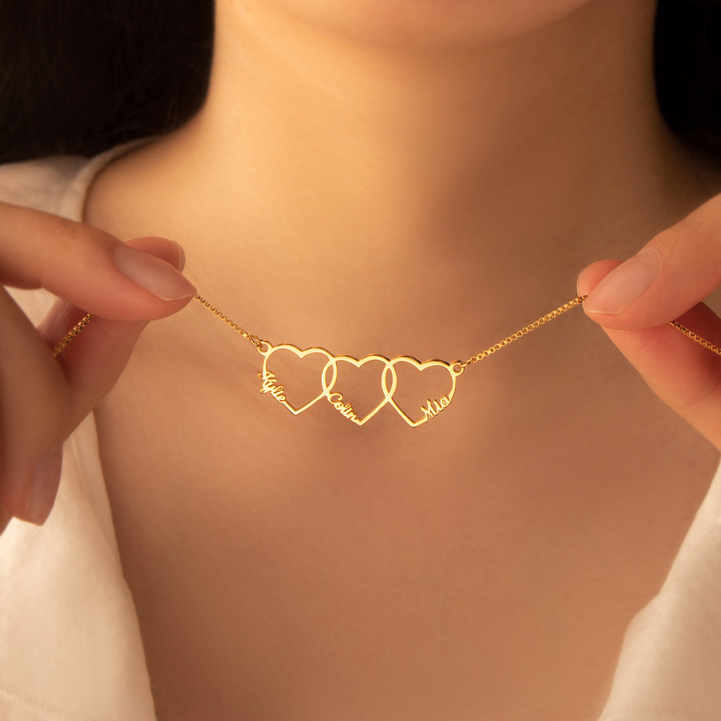 Custom Multi-Name Heart Necklaace