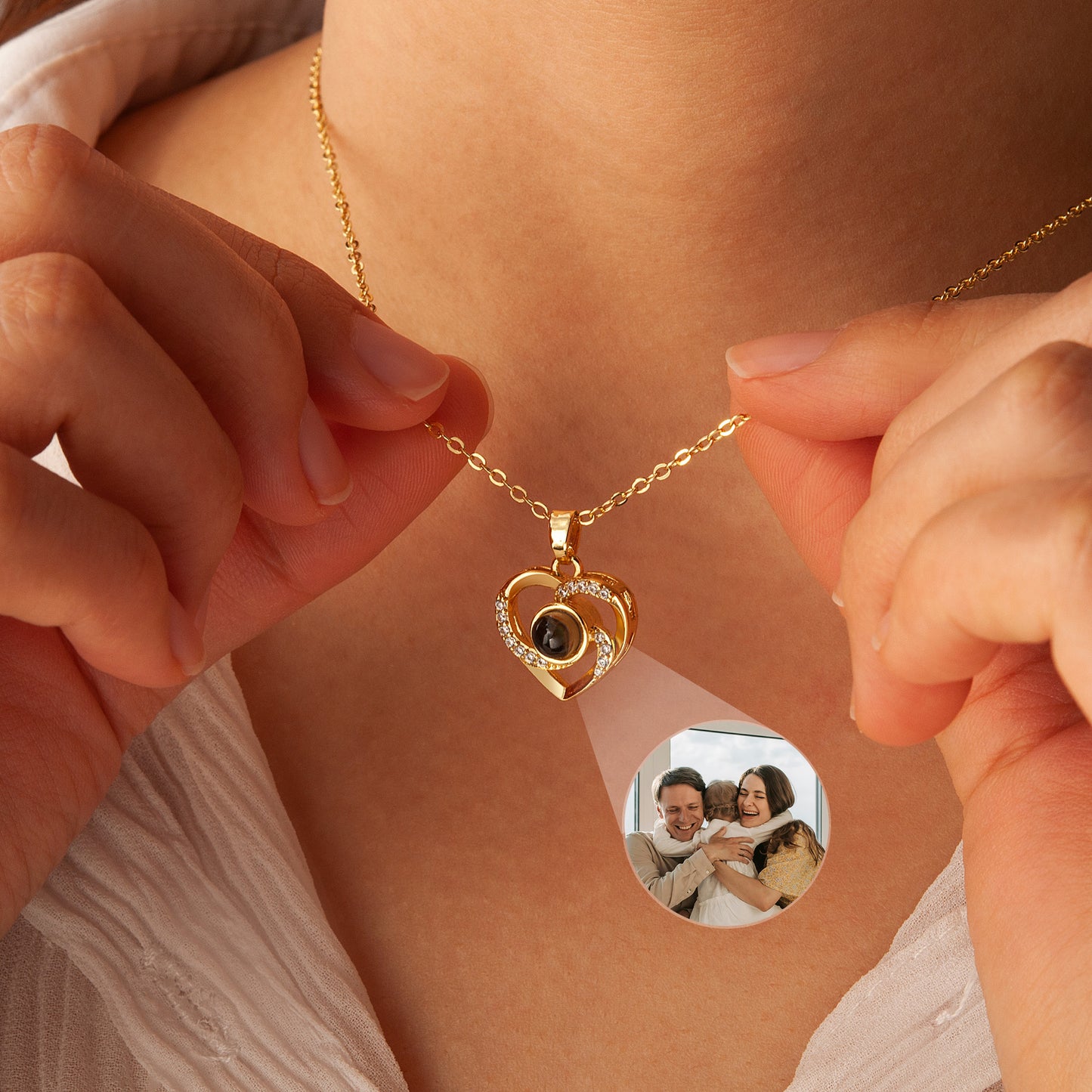 Heart Photo Projection Necklace