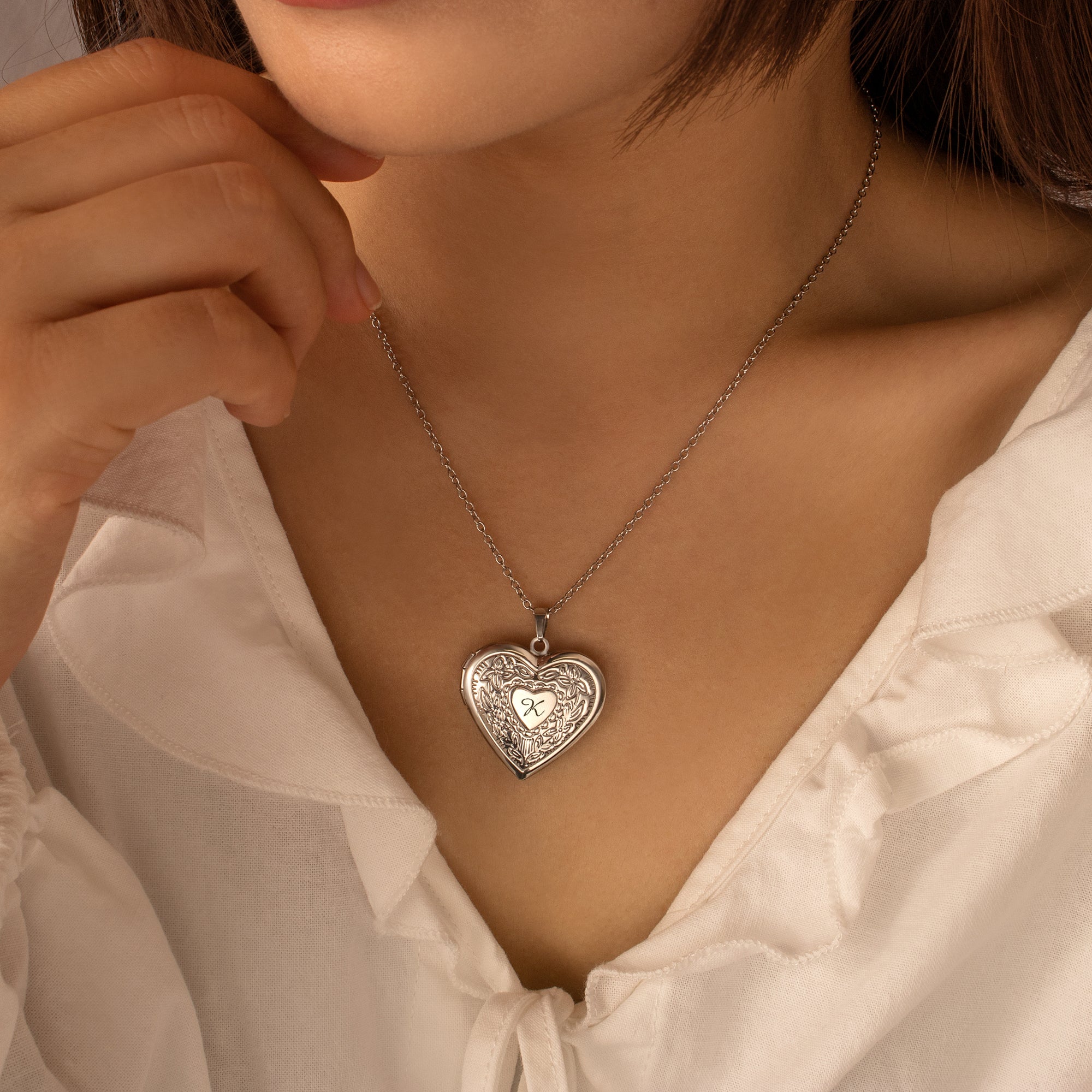 Raise Heart Photo Heart Locket Necklace