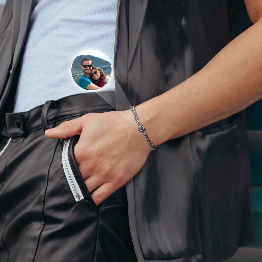 Custom Photo Projection Chain Bracelet