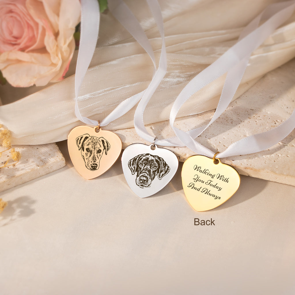 Heart Pet Portrait Wedding Bouquet Charm